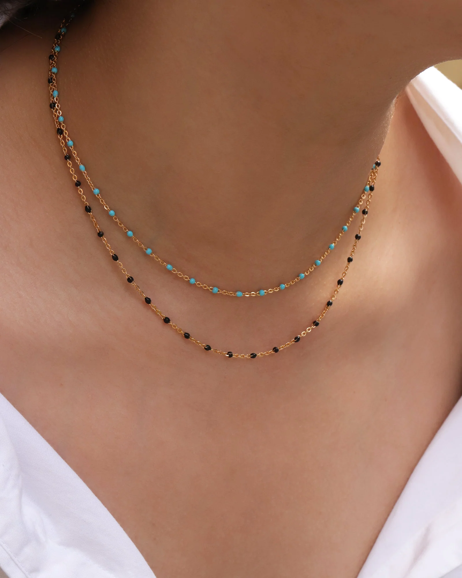 Enamel Beaded Chain Necklace - Image 2