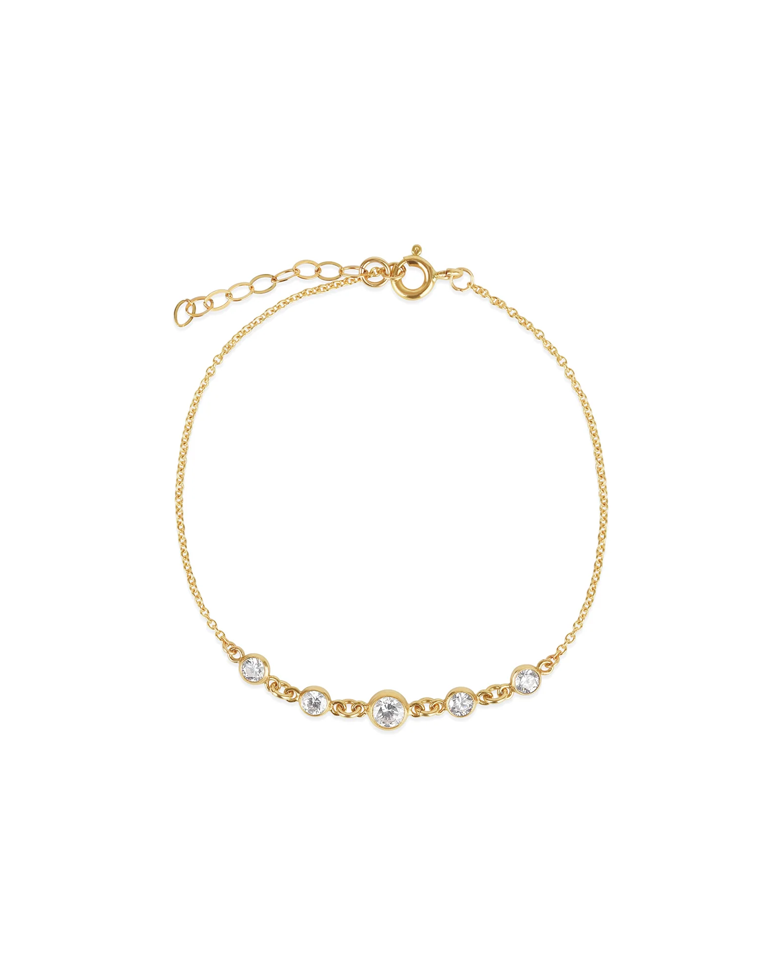 Five CZ Graduated Bracelet