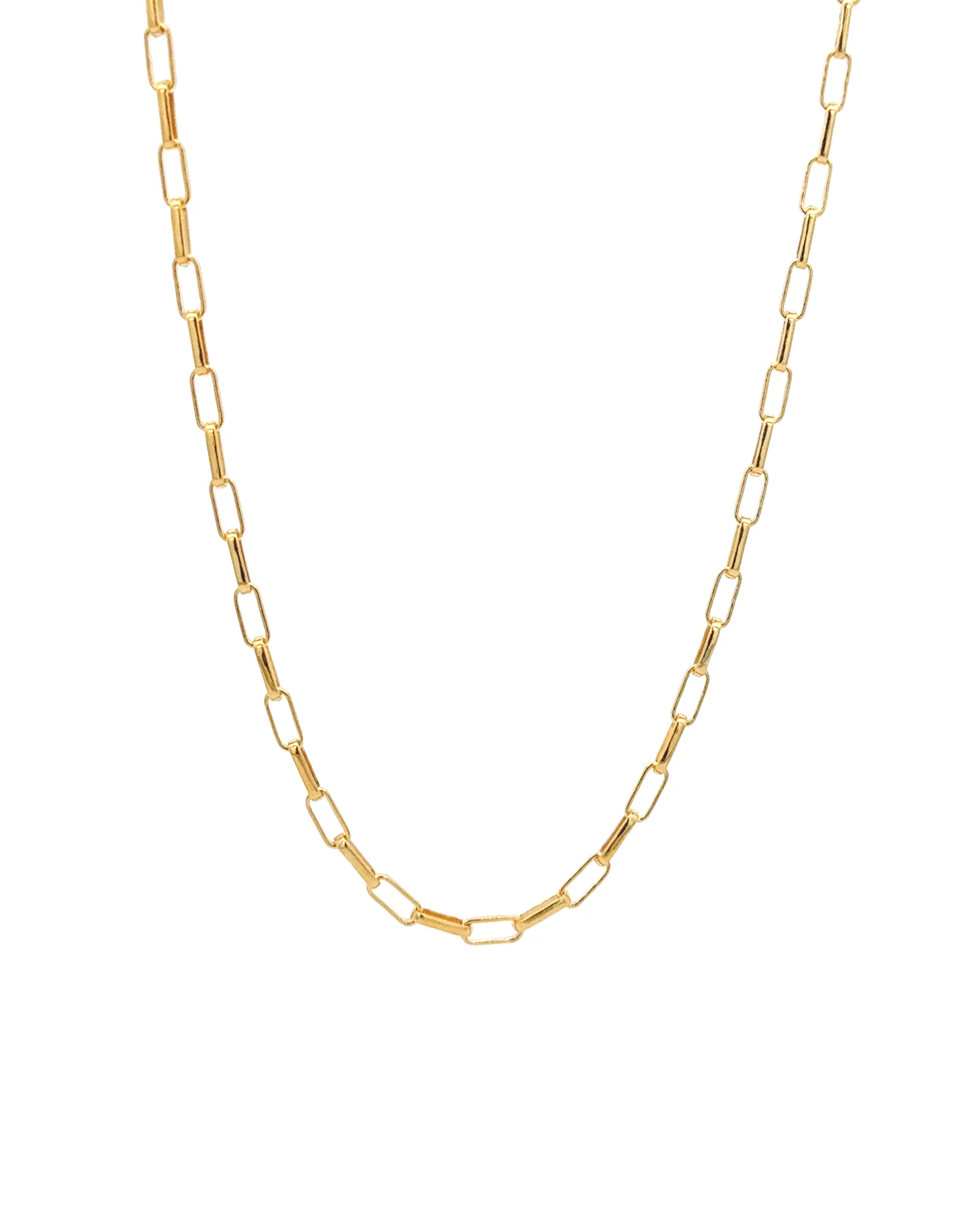 Rectangular Rolo Chain Necklace | Medium
