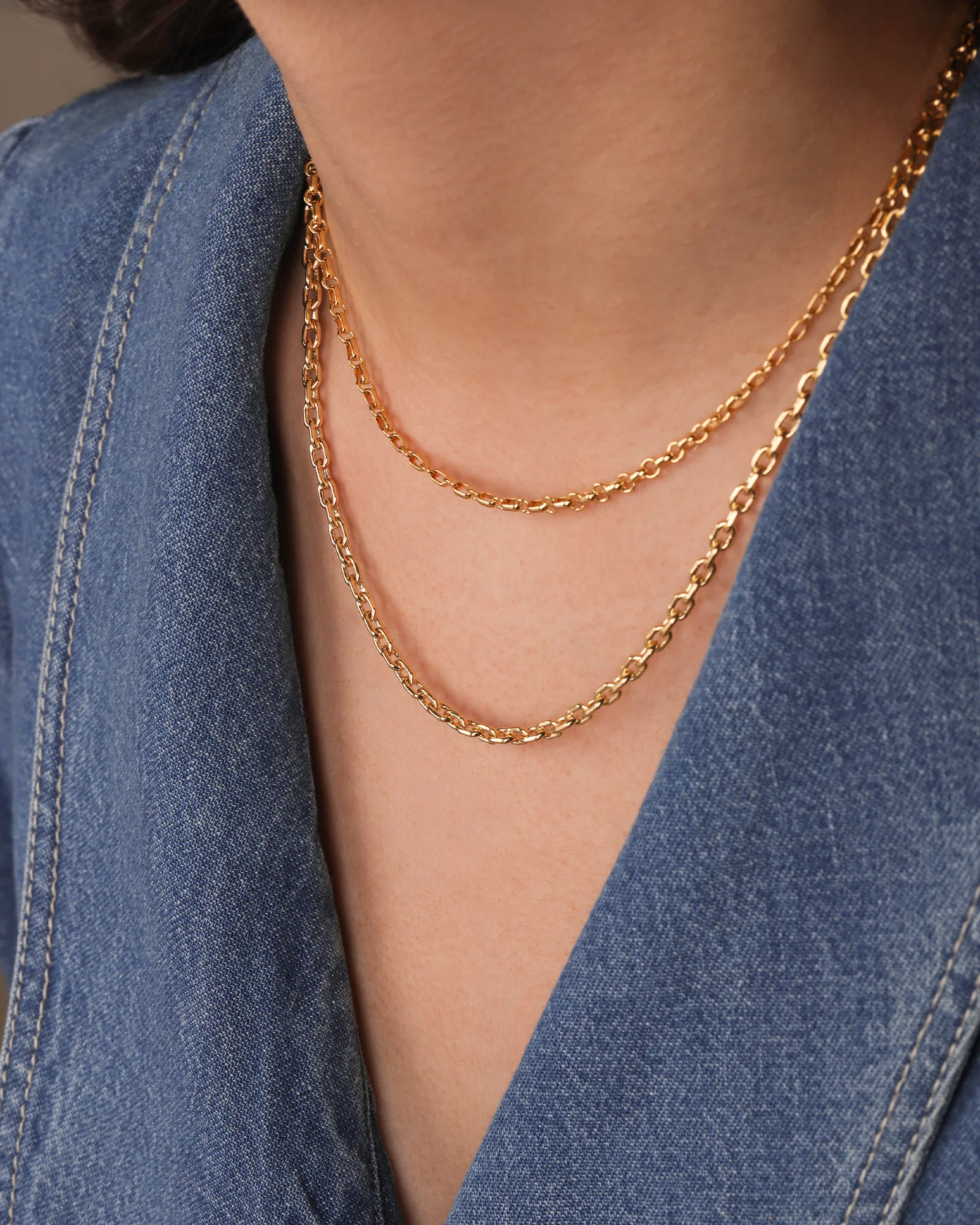 Rectangle Link Necklace - Image 3