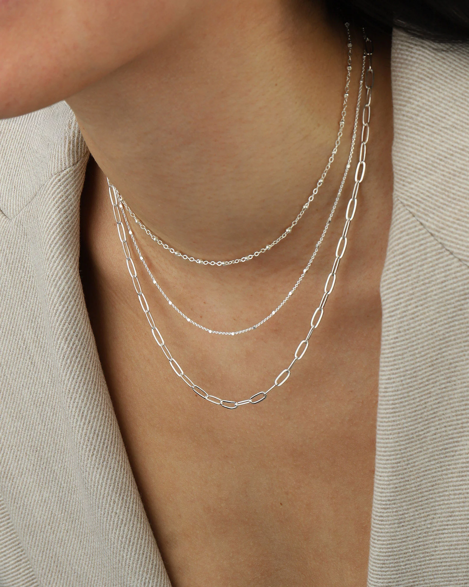 Square Satellite Chain Necklace - Image 3