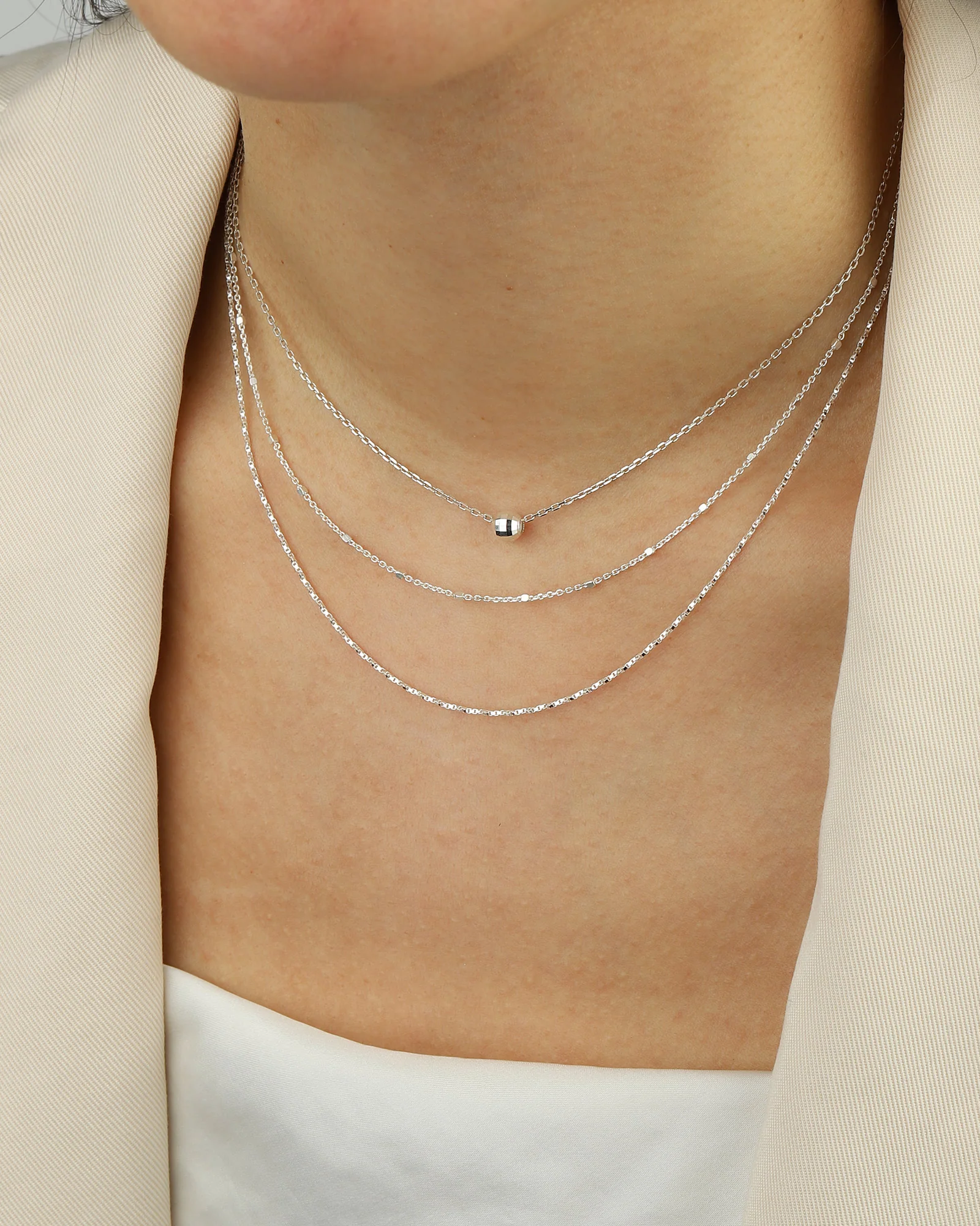 Square Satellite Chain Necklace - Image 4