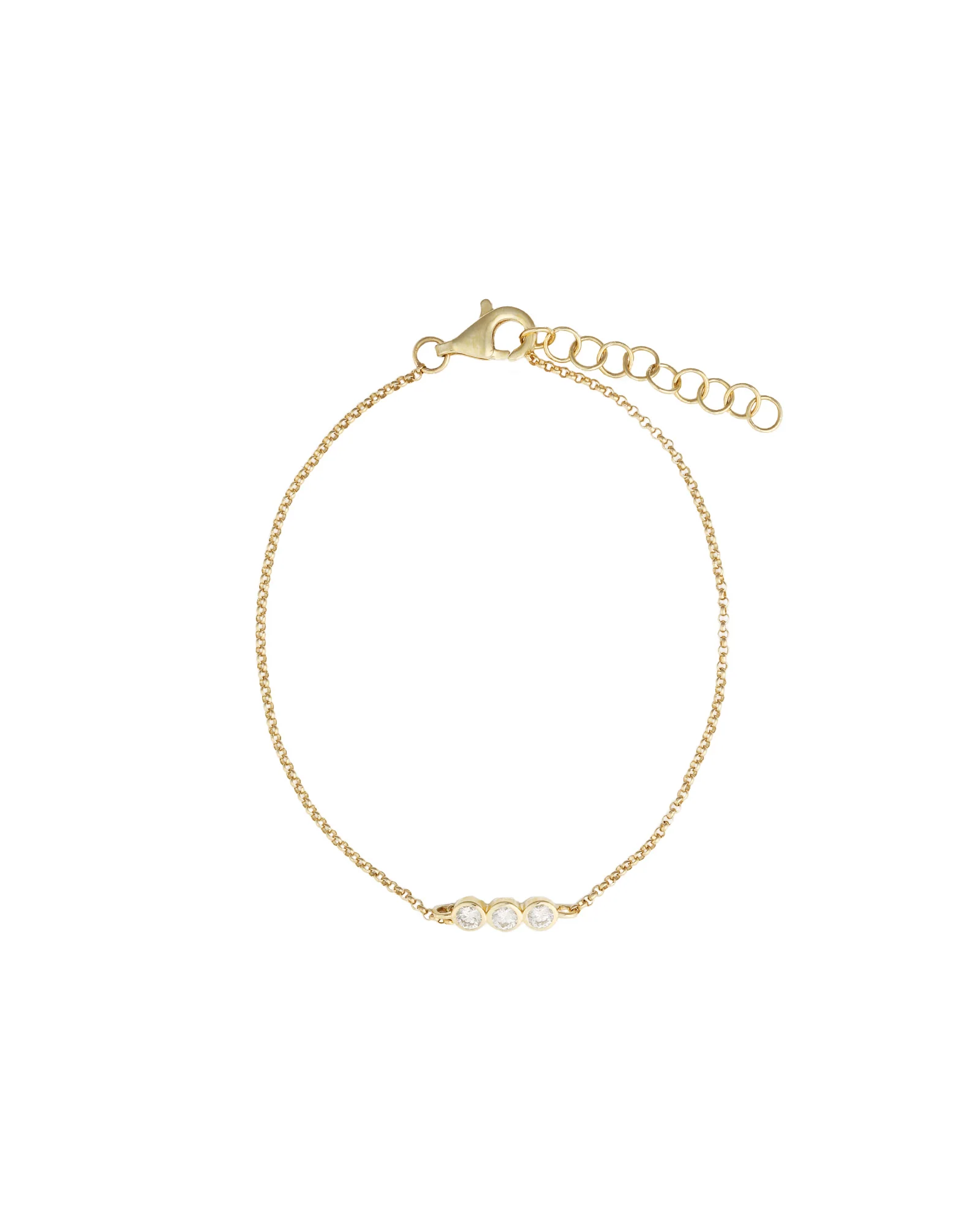Three Bezel Diamond Bracelet