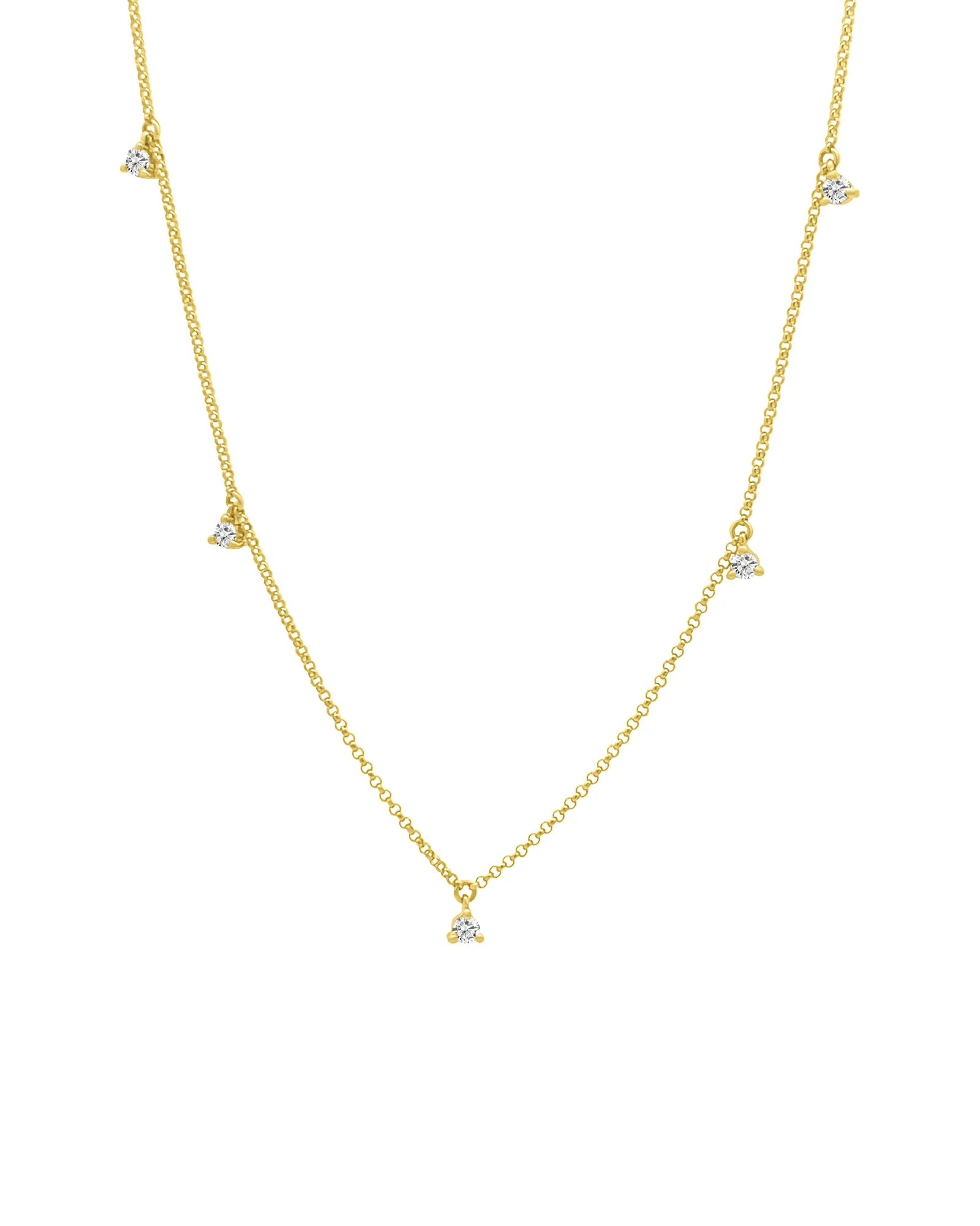 Five Diamond Station Necklace
