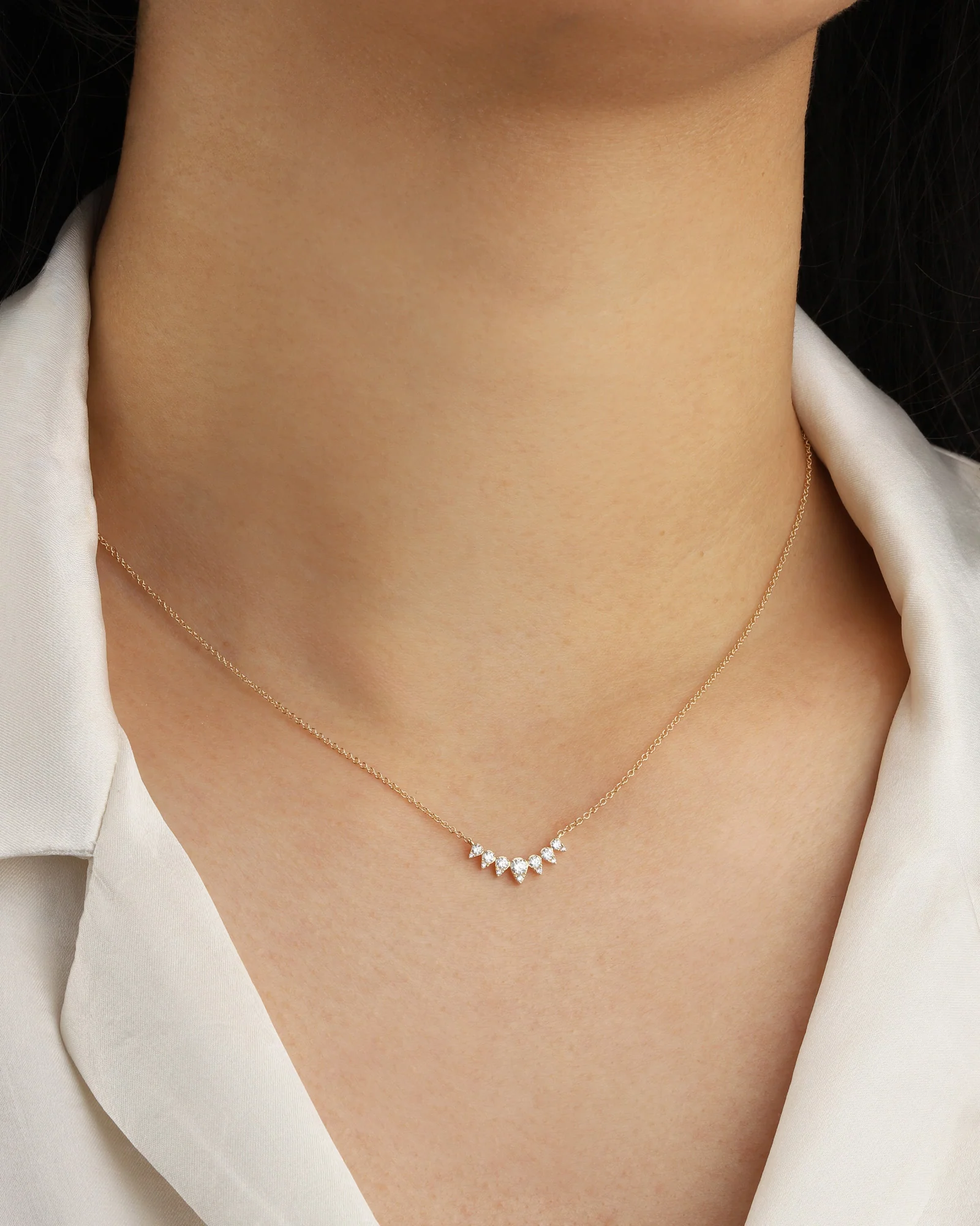 Curved Diamond Necklace - Image 2