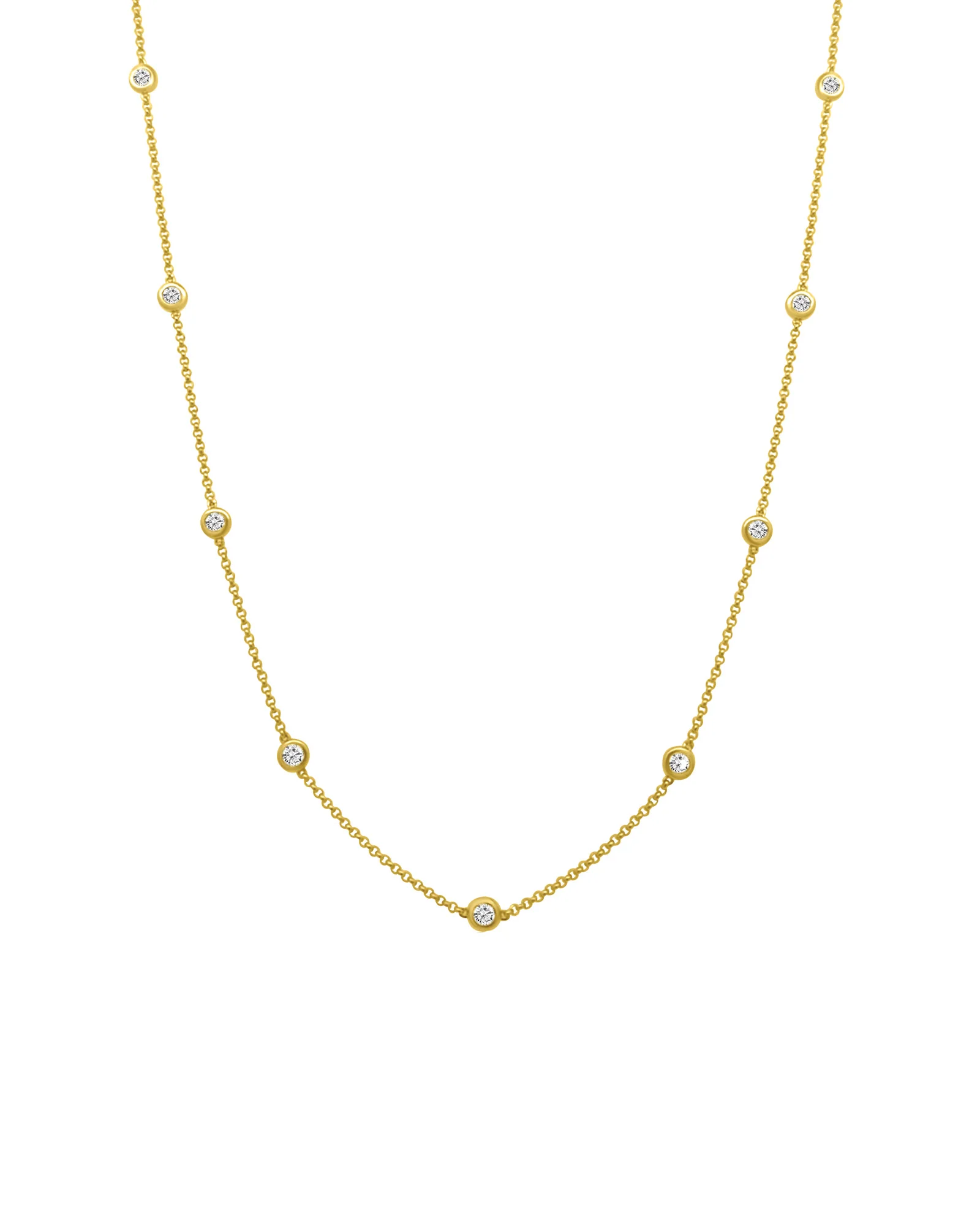 Nine Diamond Station Necklace
