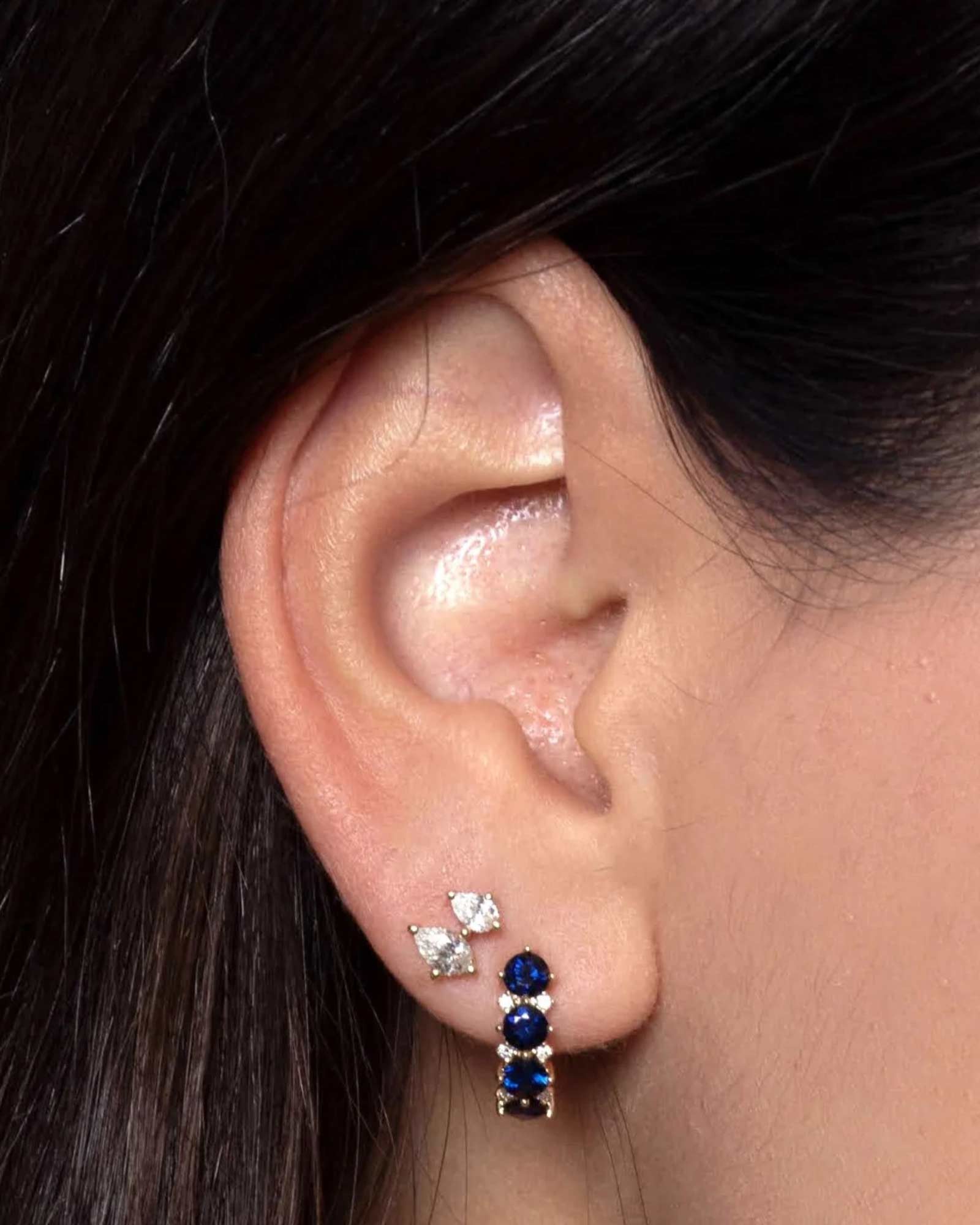 Sapphire + Diamond Rounds J Hoops - Image 3