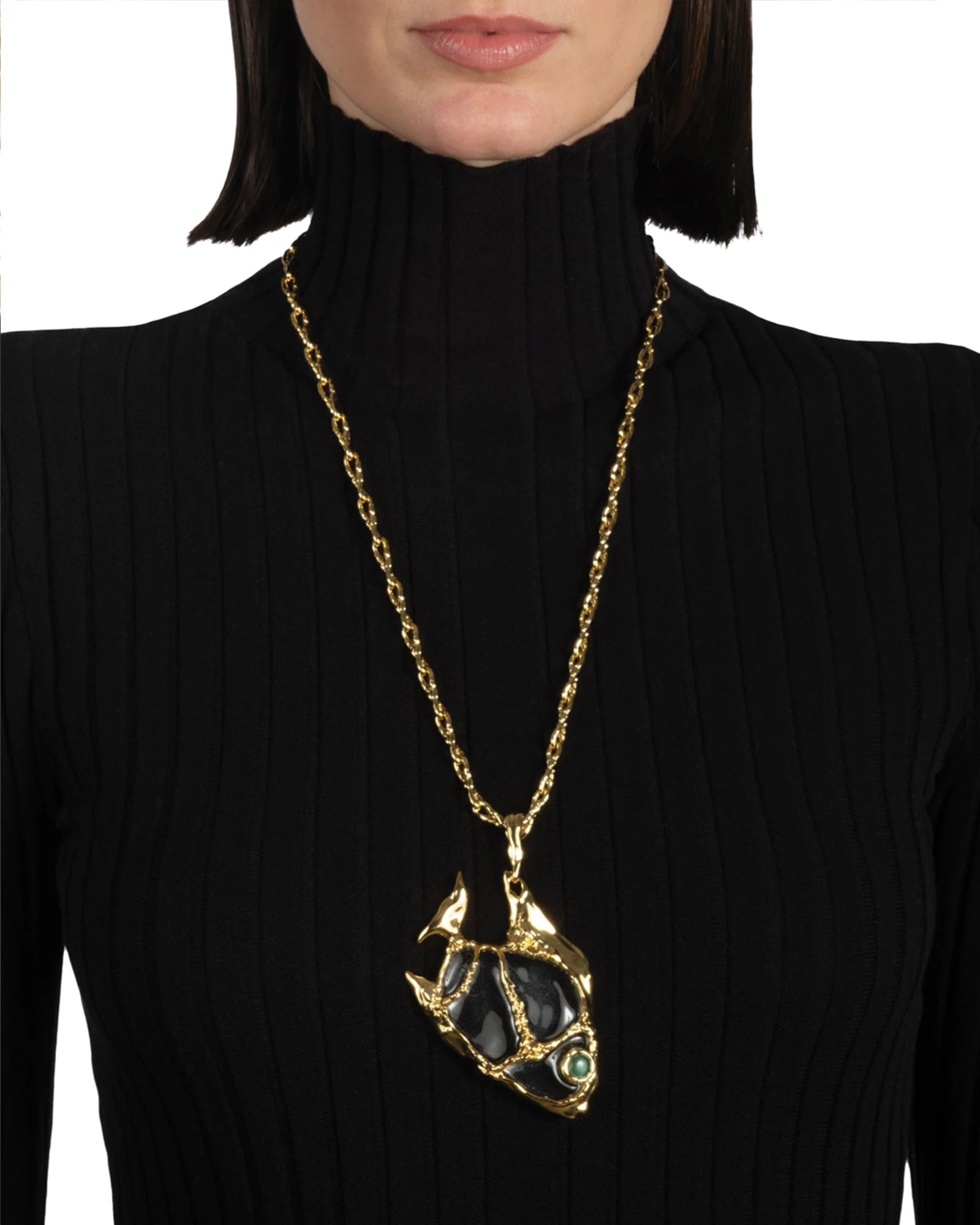 Liquid Lucite Angelfish Pendant Necklace - Image 5