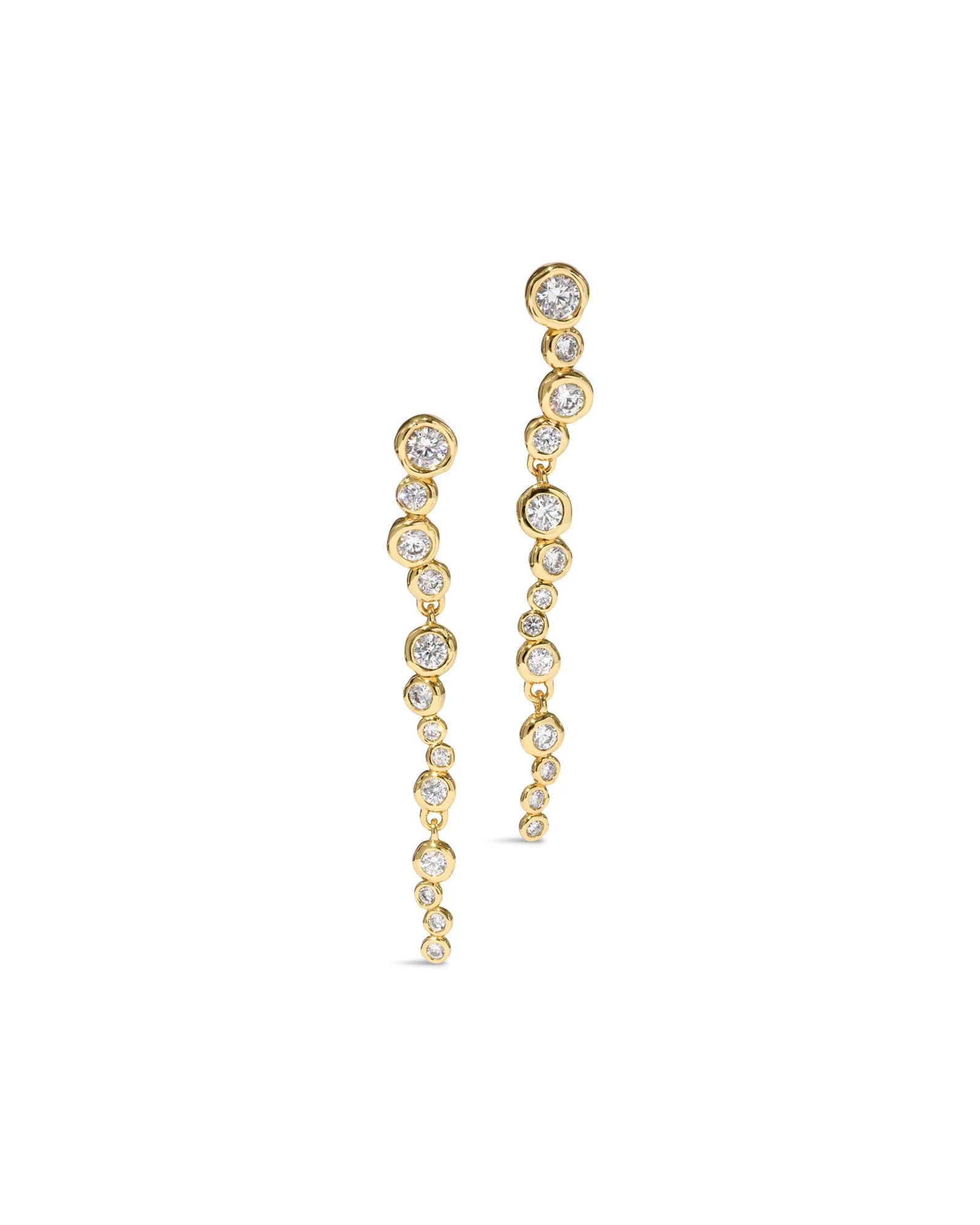 Asterales Gold CZ Cascading Earrings