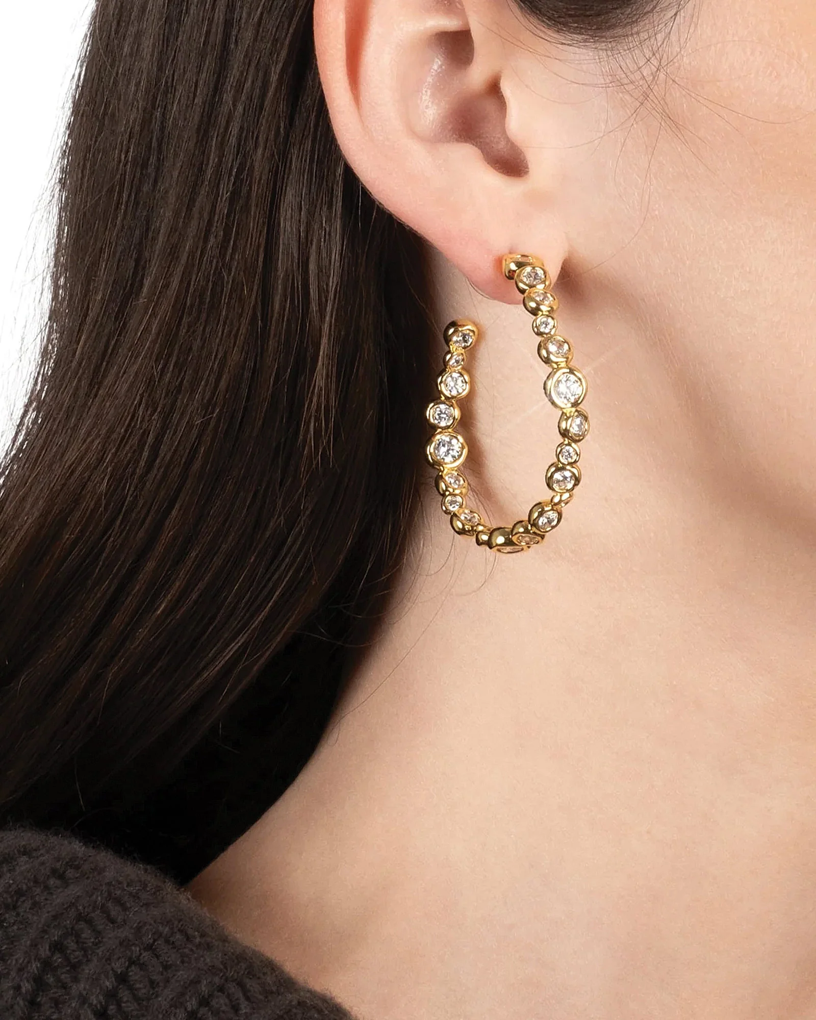 Asterales Gold Large Hoop Earrings - Image 2