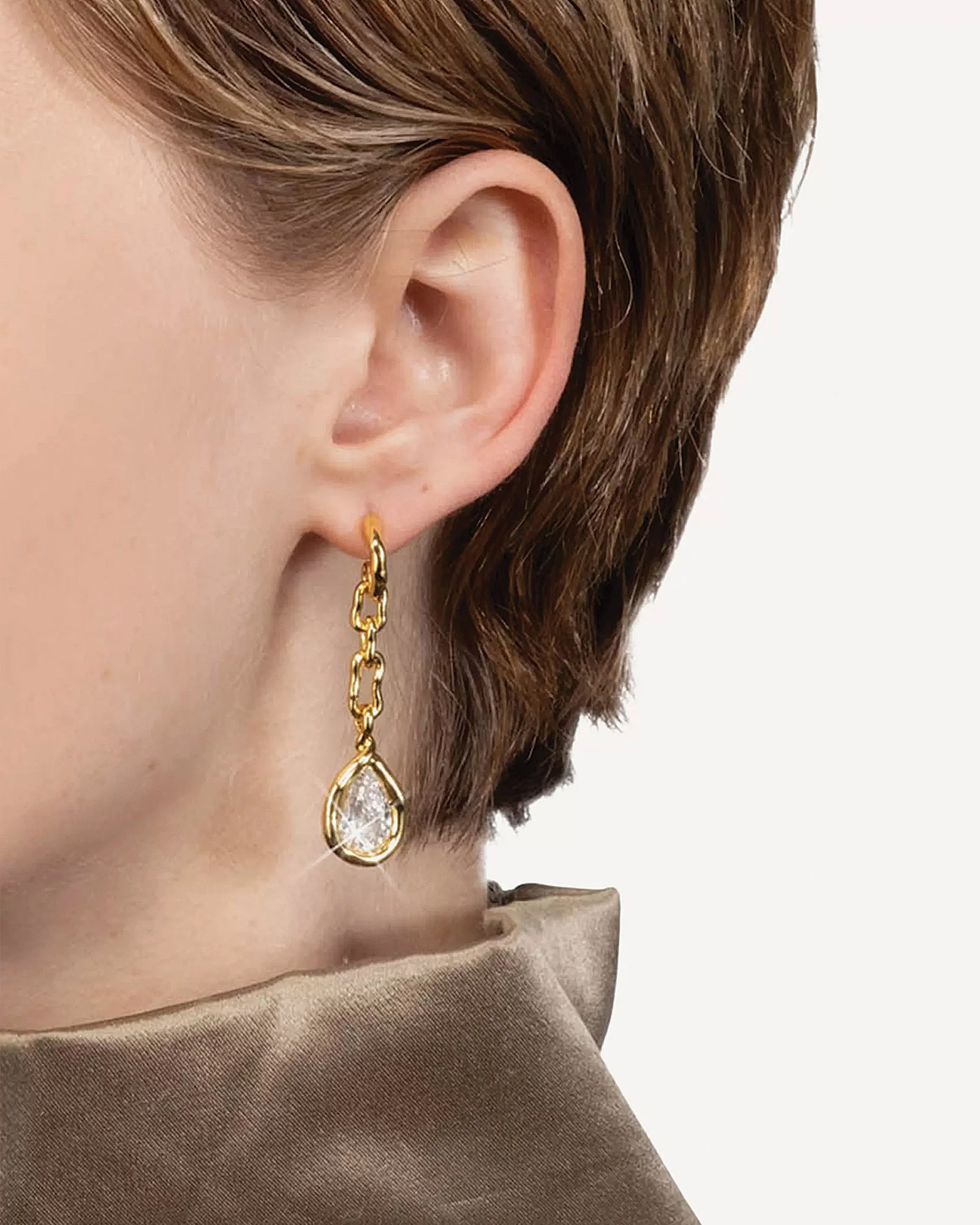 Asterales Link Pear Drop Earrings - Image 2