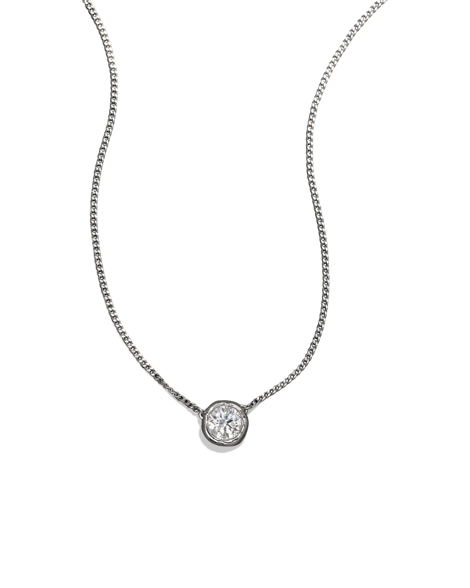 Asterales Silver Solitaire Necklace