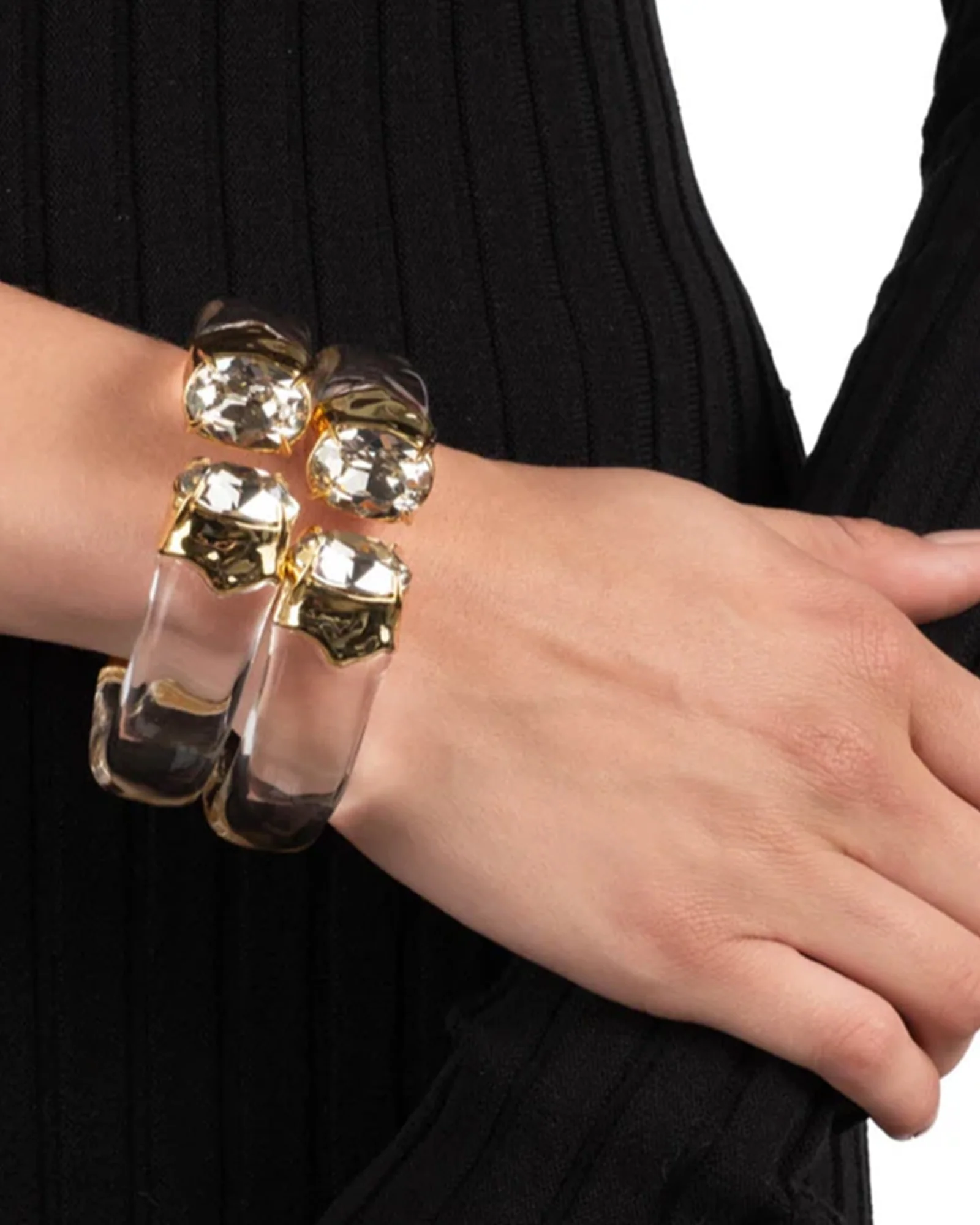 Bonbon Crystal Lucite Hinge Bracelet - Image 2