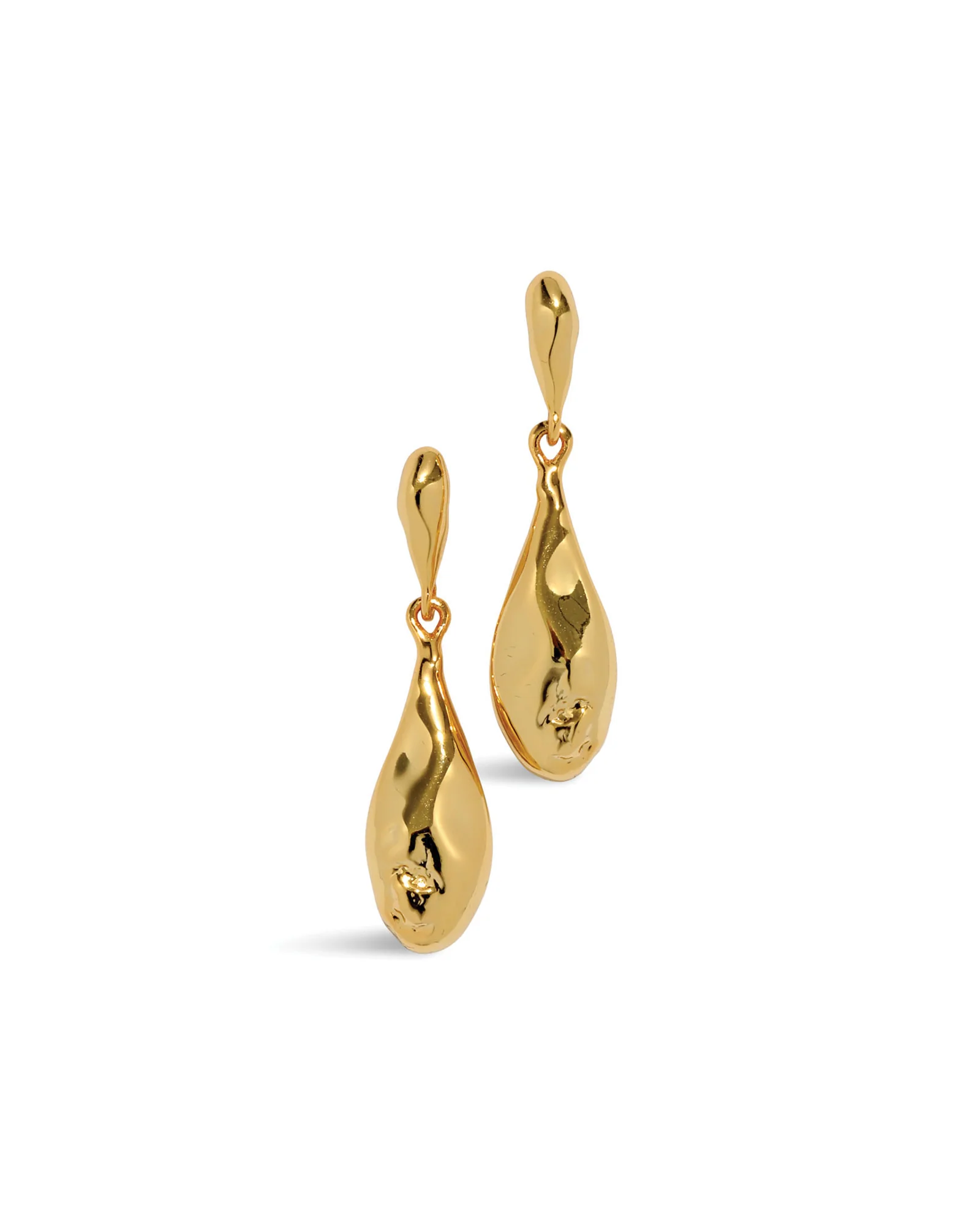 Brut Gold Teardrop Post Earrings