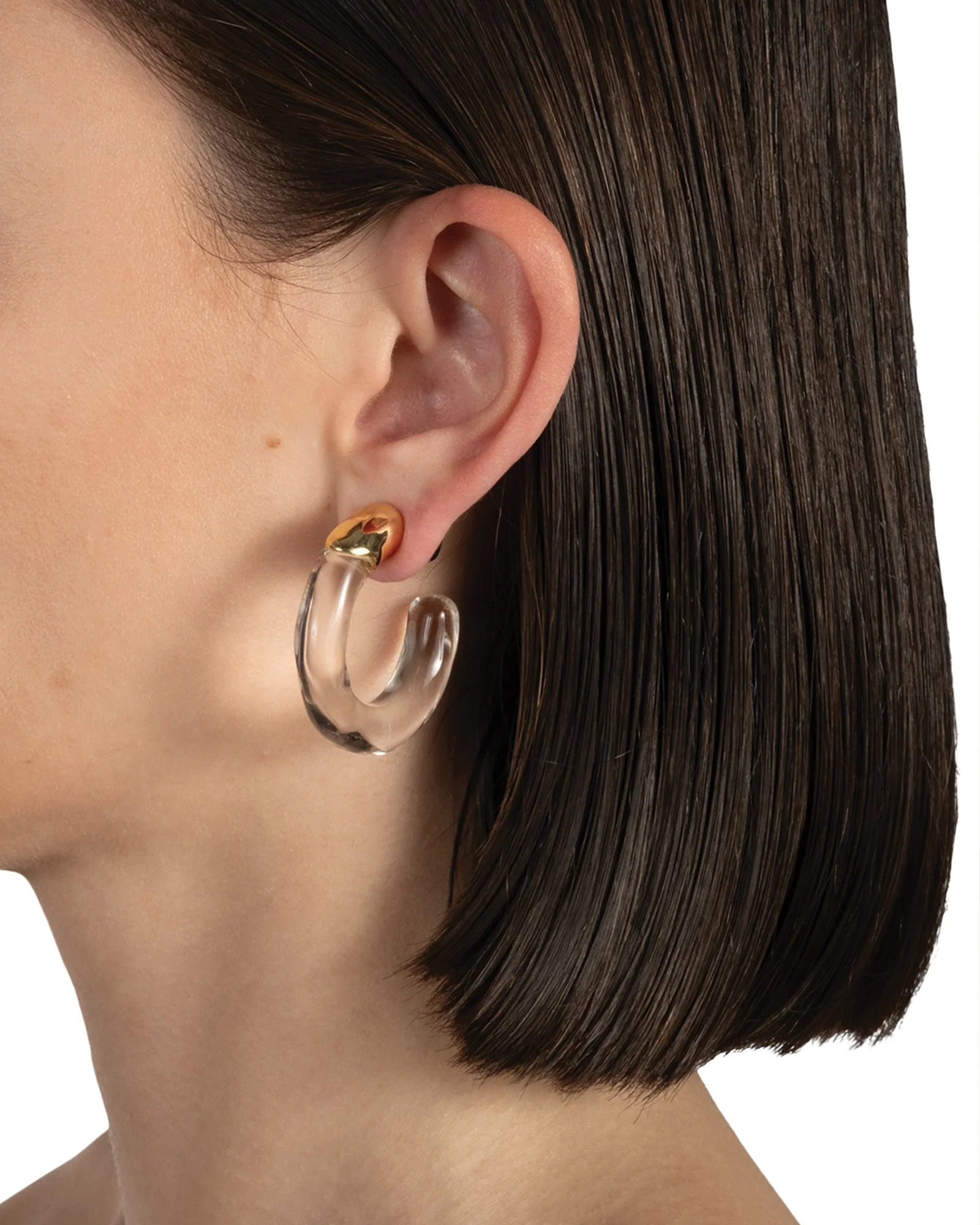 Liquid Lucite Front Back Hoop Earrings - Image 2