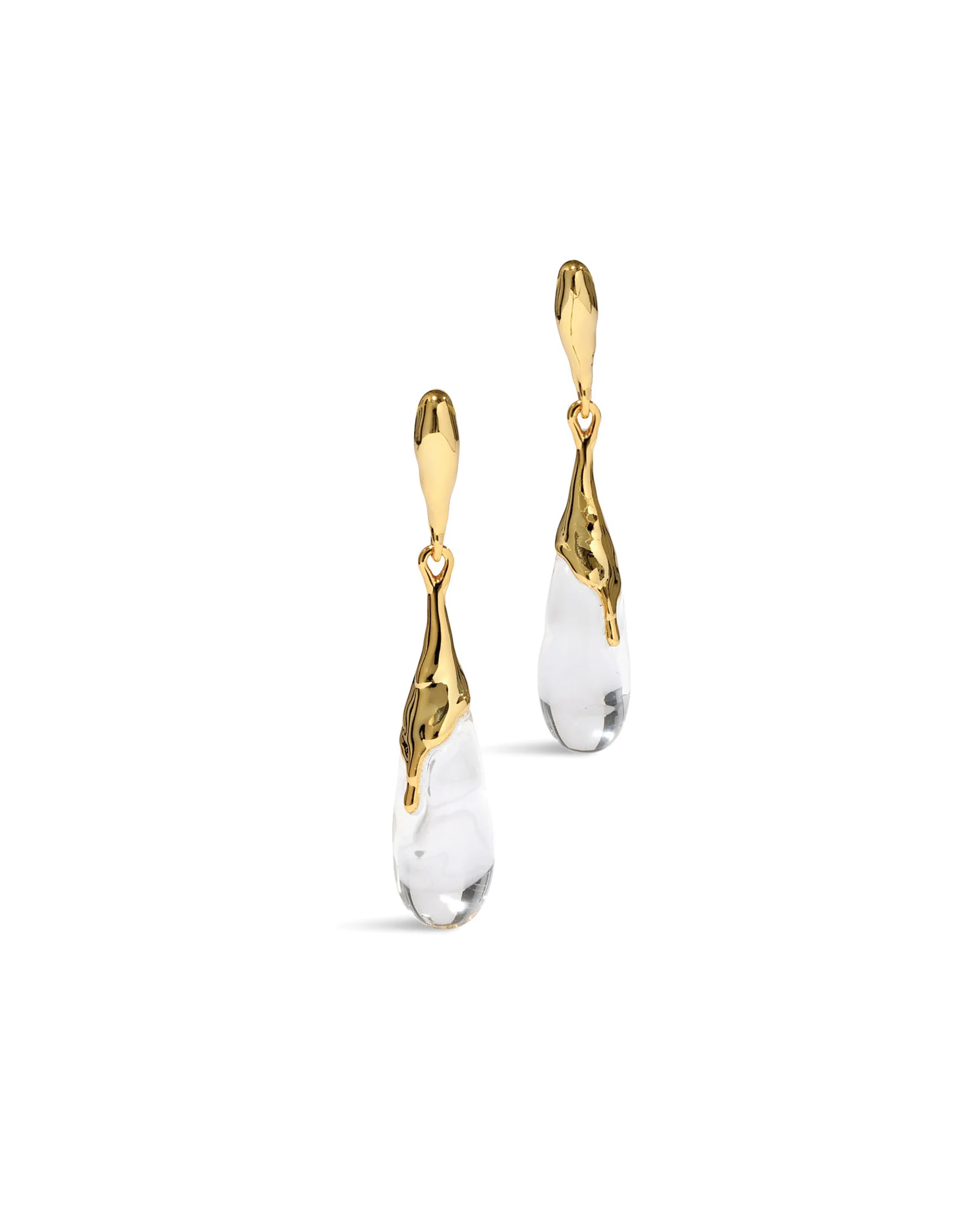 Liquid Lucite Teardrop Post Earrings