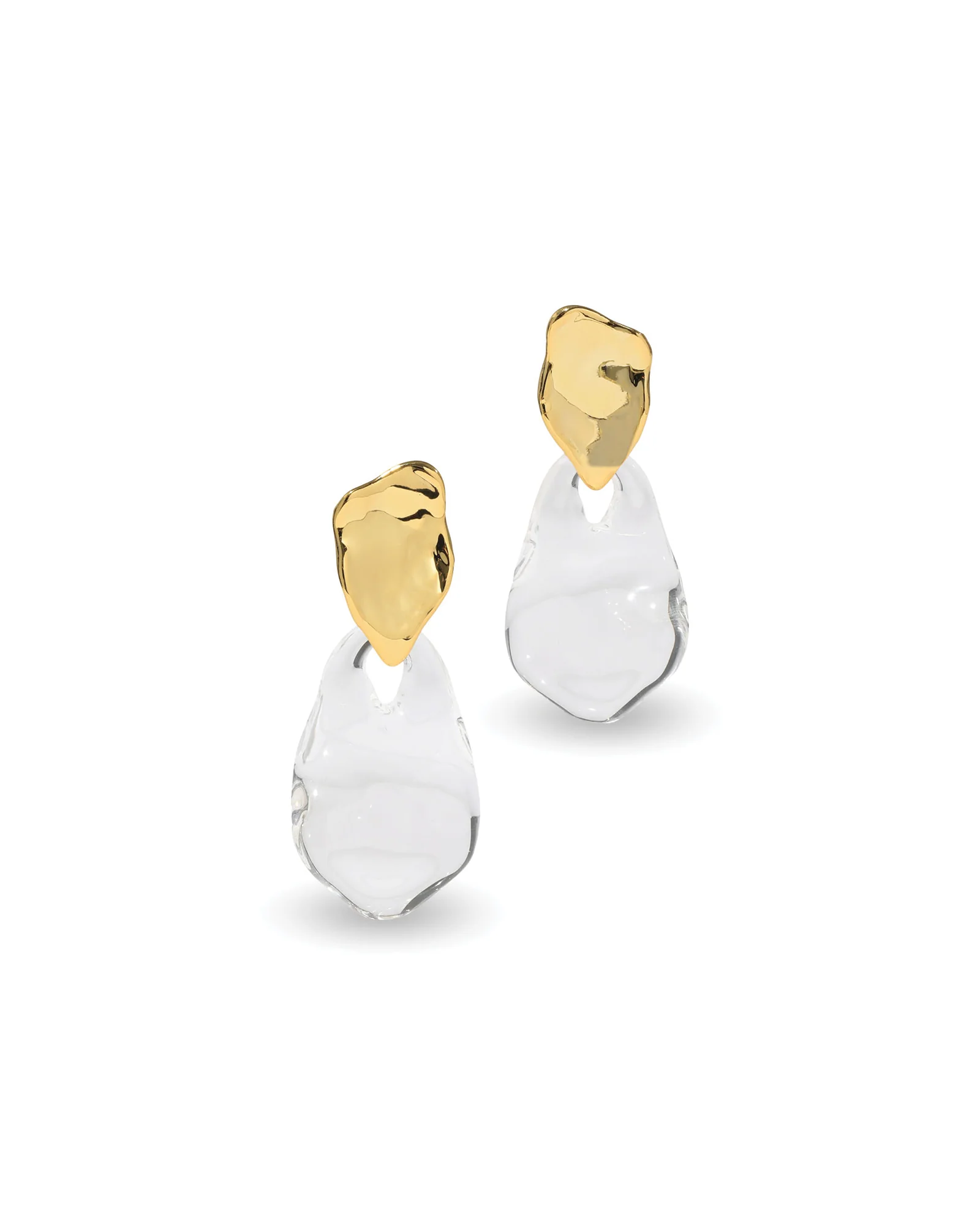 Liquid Lucite Wafer Post Earrings