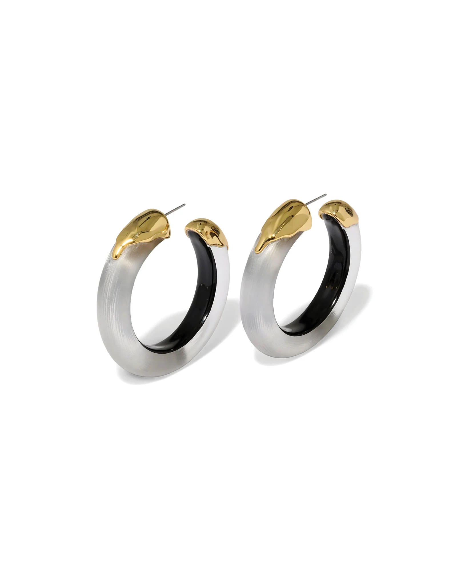 Luminous Lucite Gold Dipped Hoop Earrings