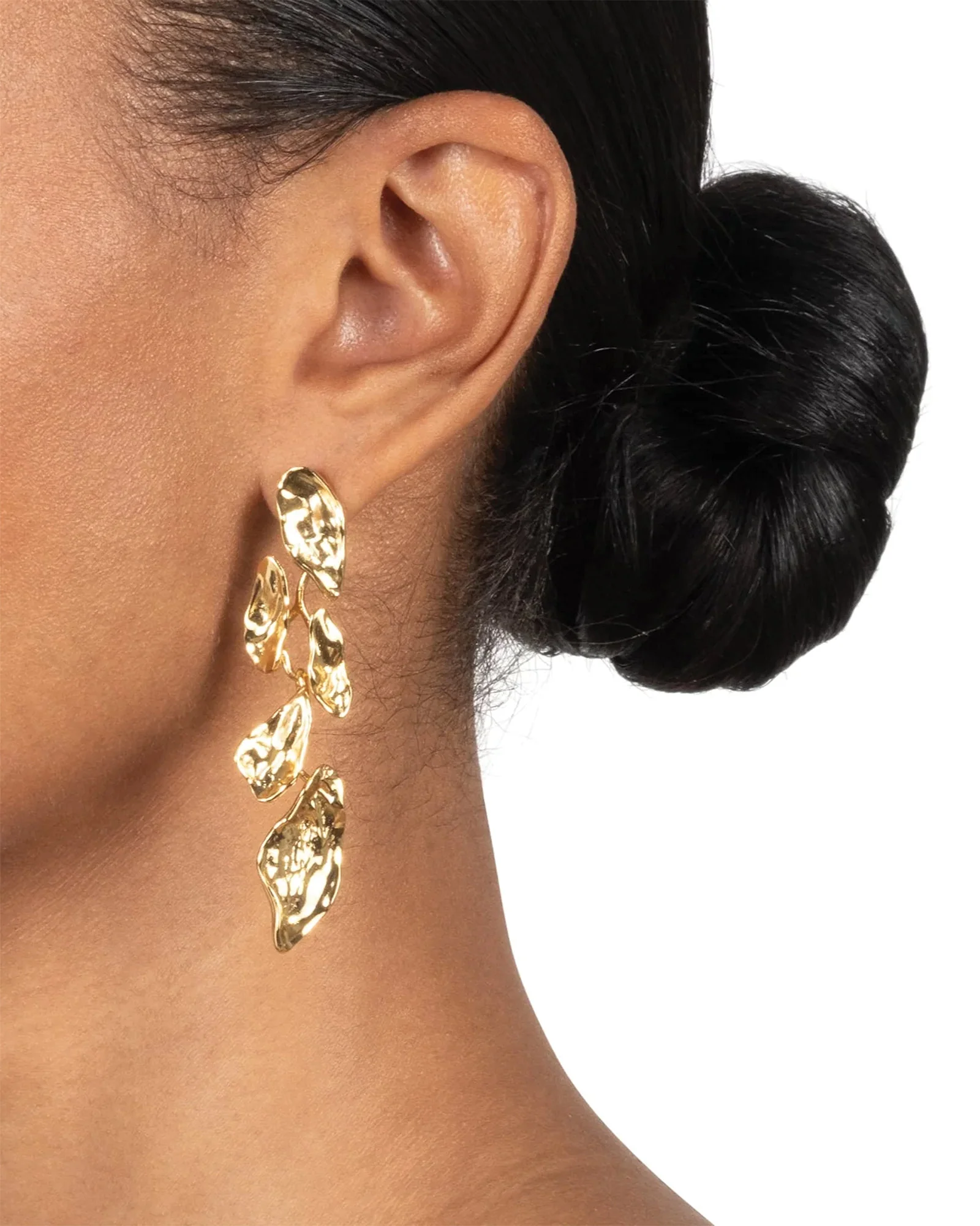 Mosaic Molten Gold Post Earrings - Image 2