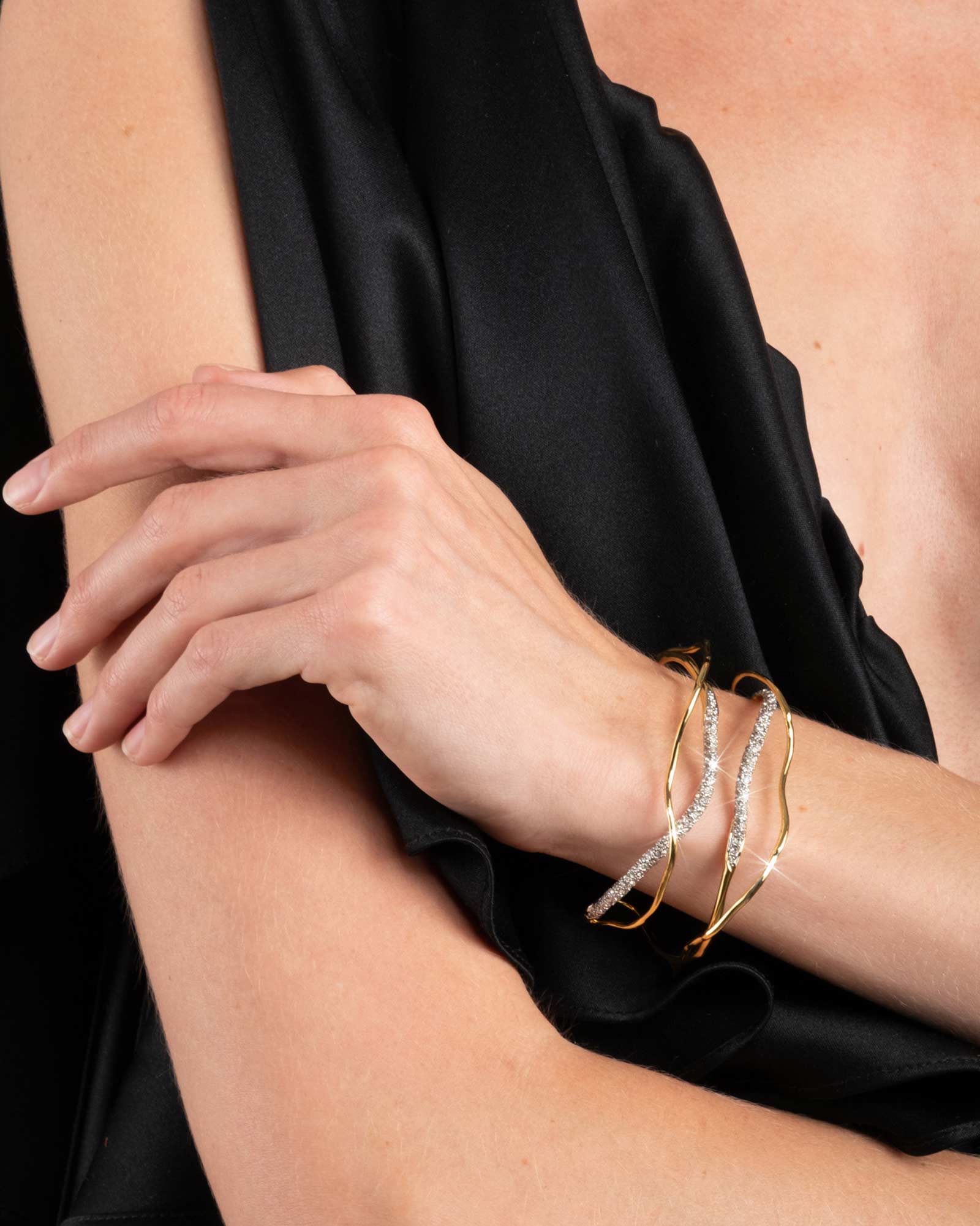 Solanales Crystal Intertwined Cuff Bracelet - Image 3
