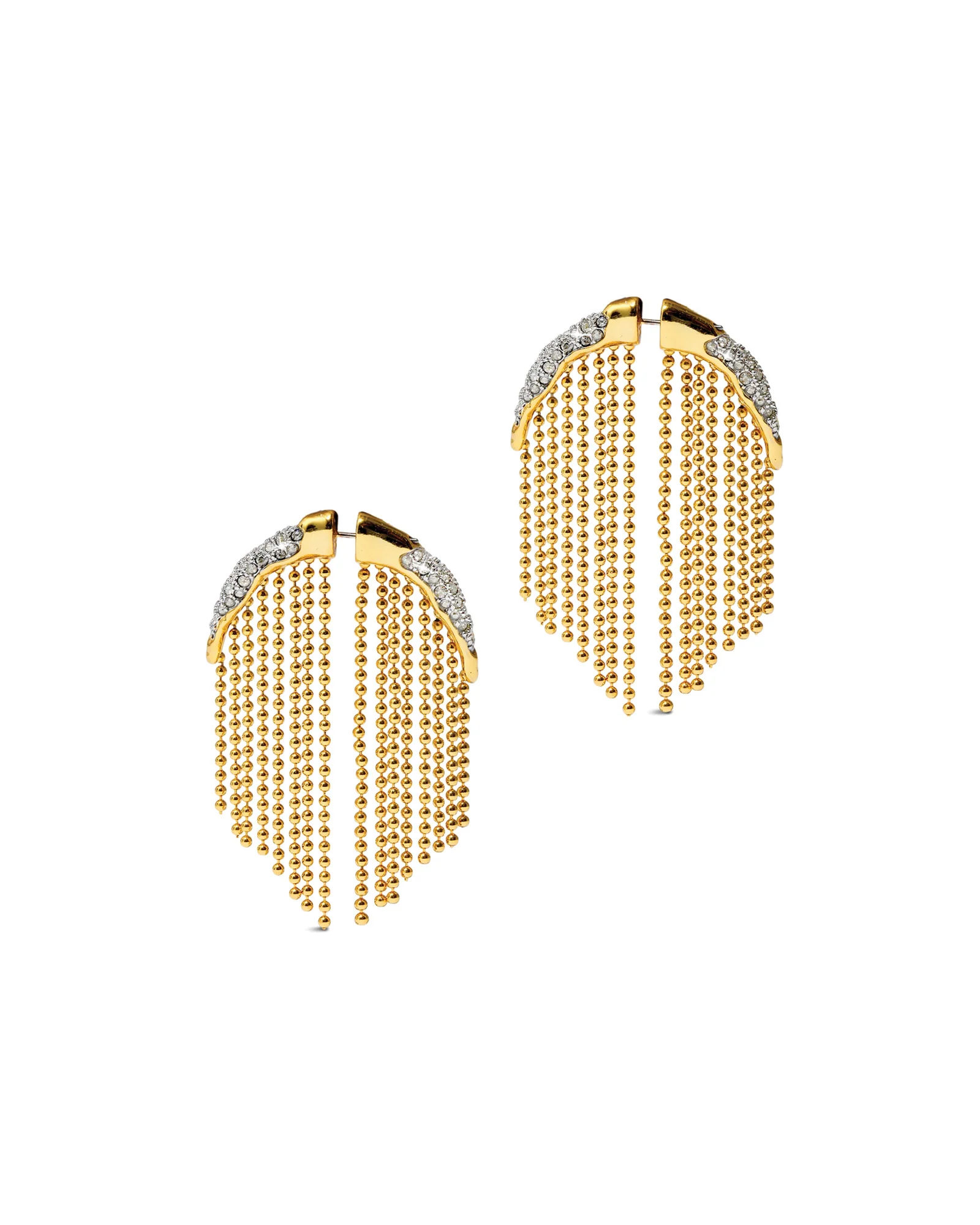 Solanales Crystal Fringed Front Back Earrings