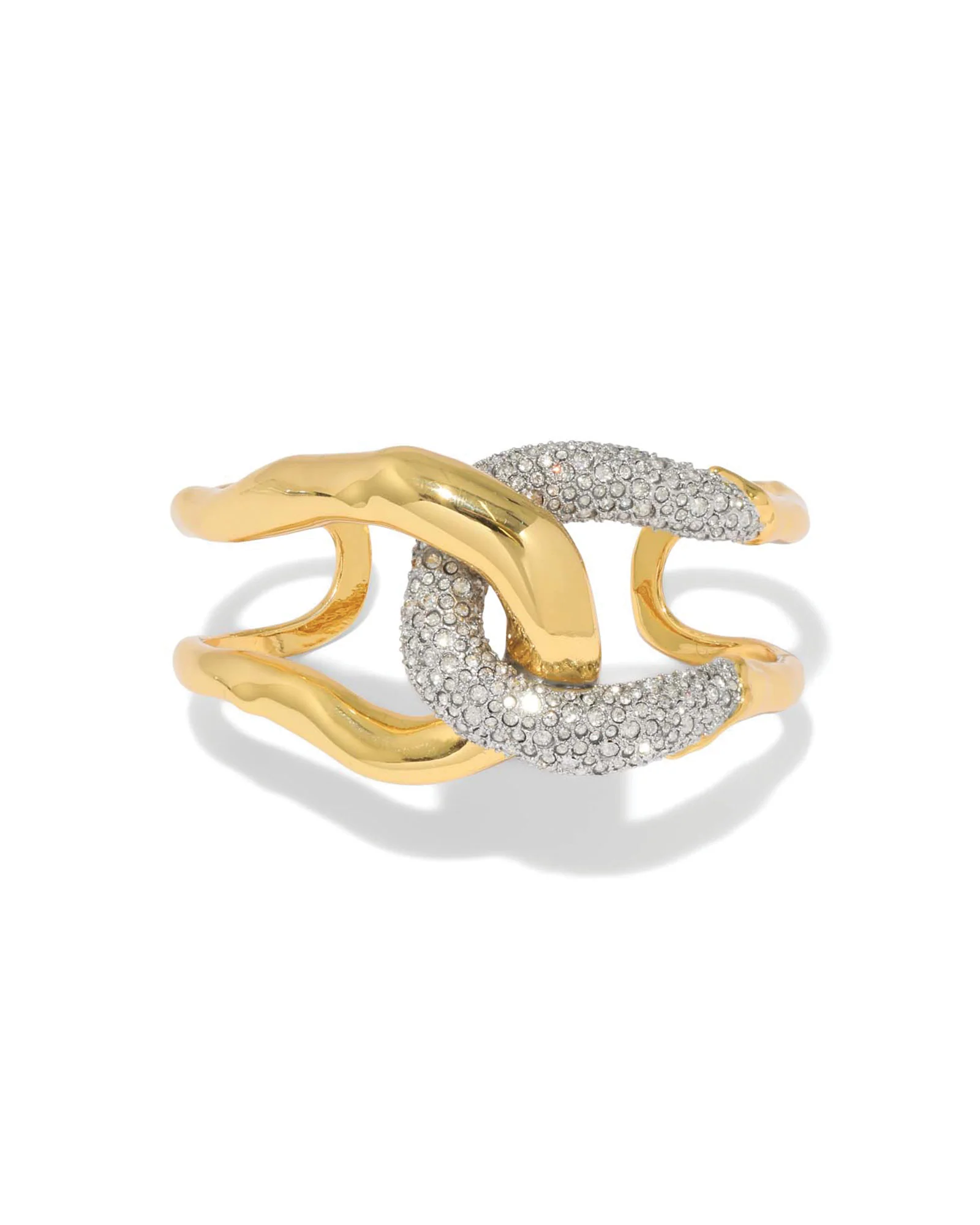 Solanales Crystal Interlocked Cuff Bracelet