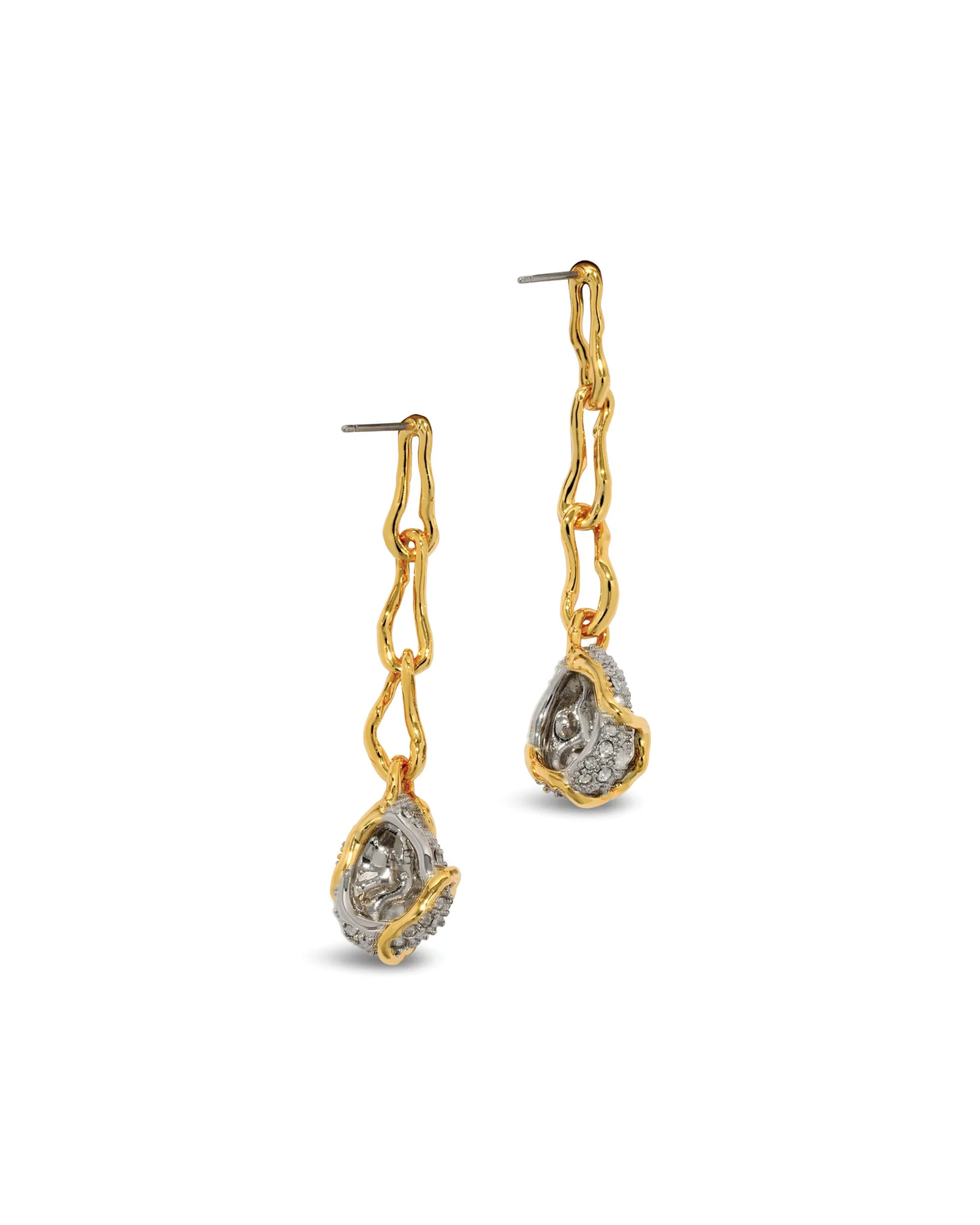 Solanales Crystal Linked Pebble Earrings - Image 3