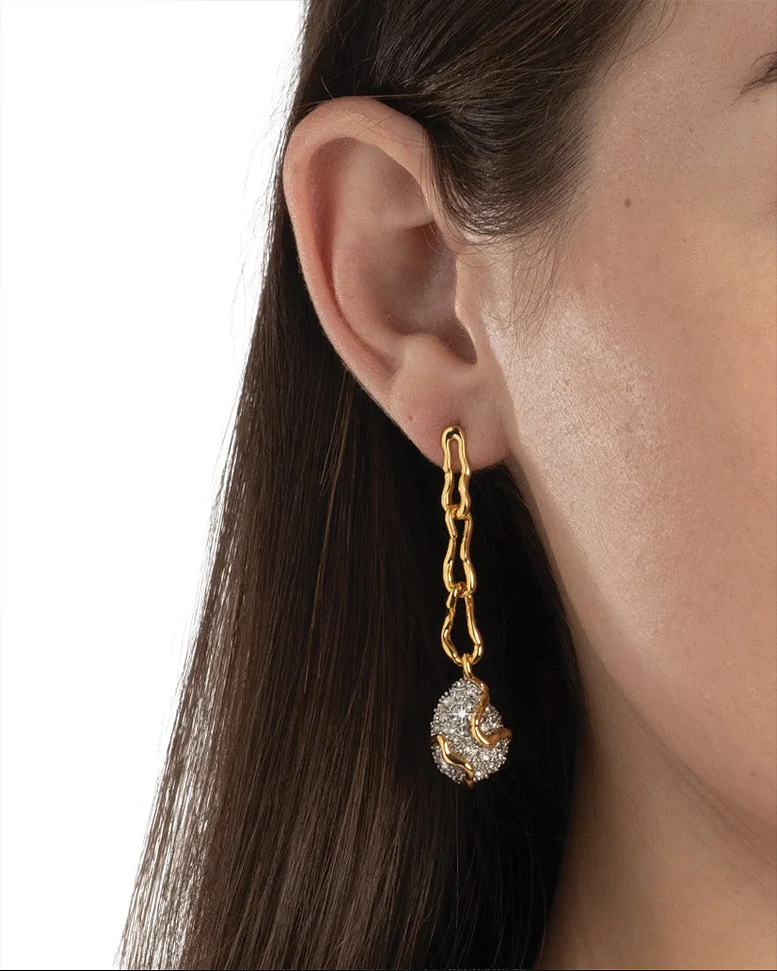 Solanales Crystal Linked Pebble Earrings - Image 5