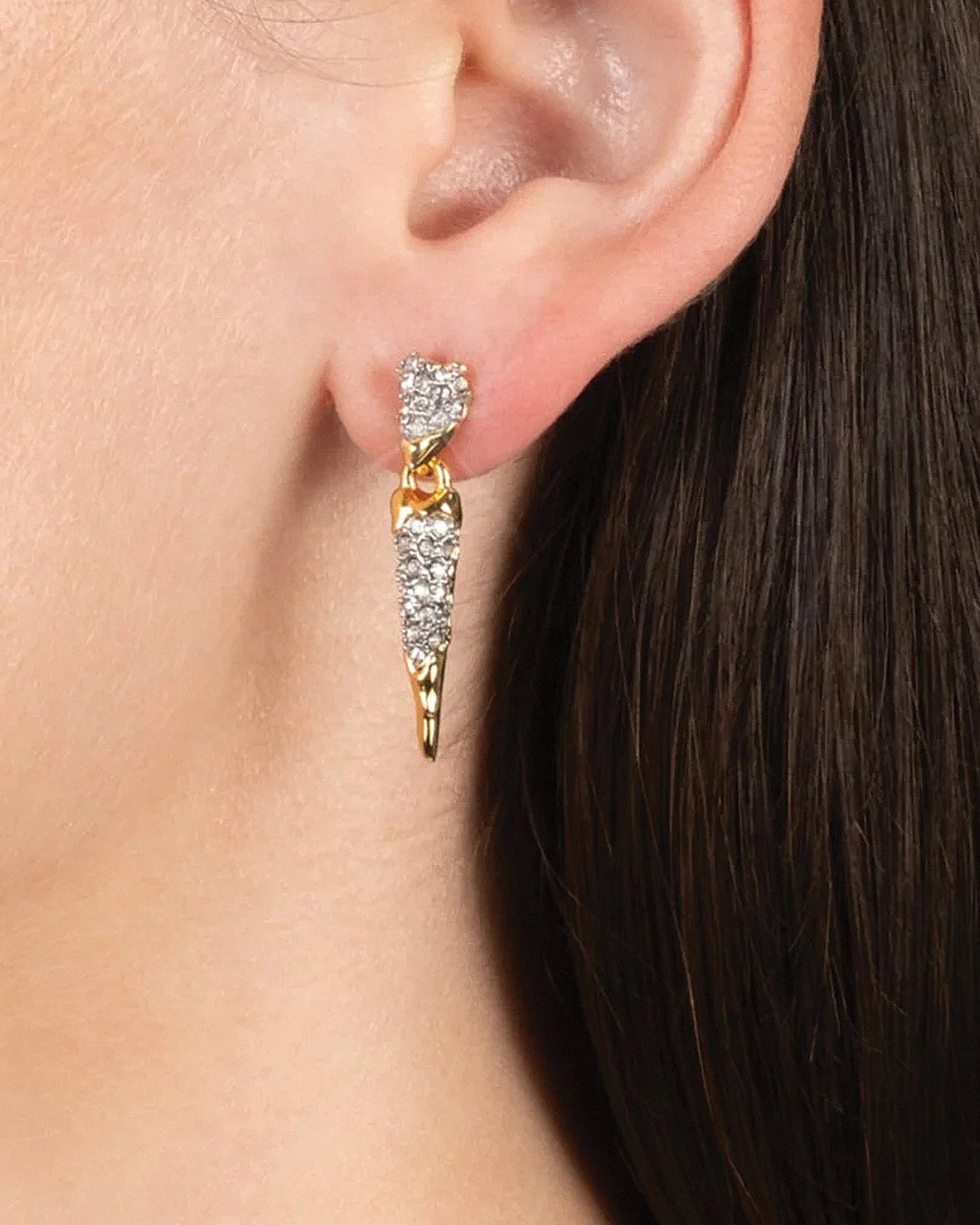 Solanales Crystal Spear Drop Earrings - Image 2