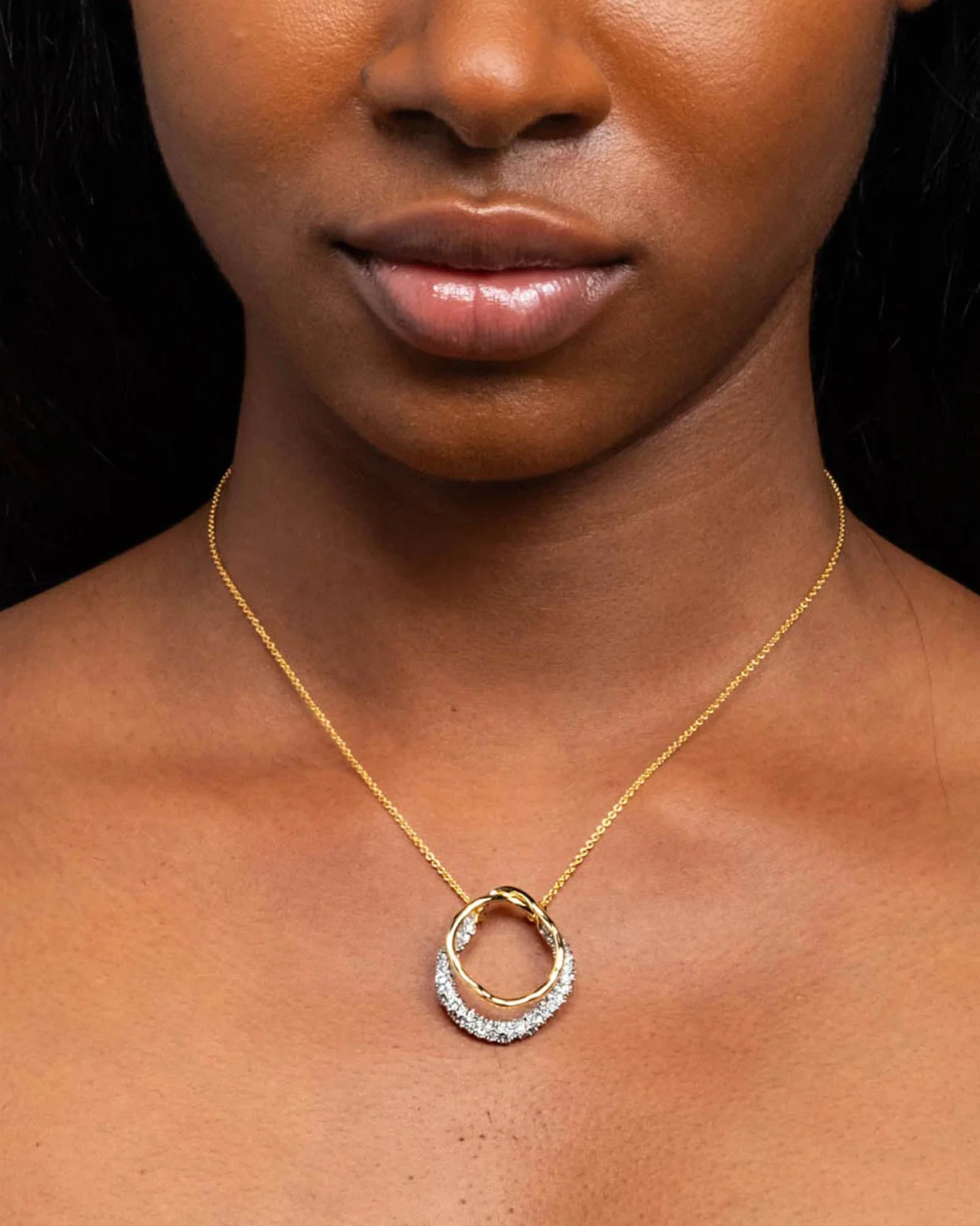 Solanales Gold Crystal Orbit Necklace - Image 2