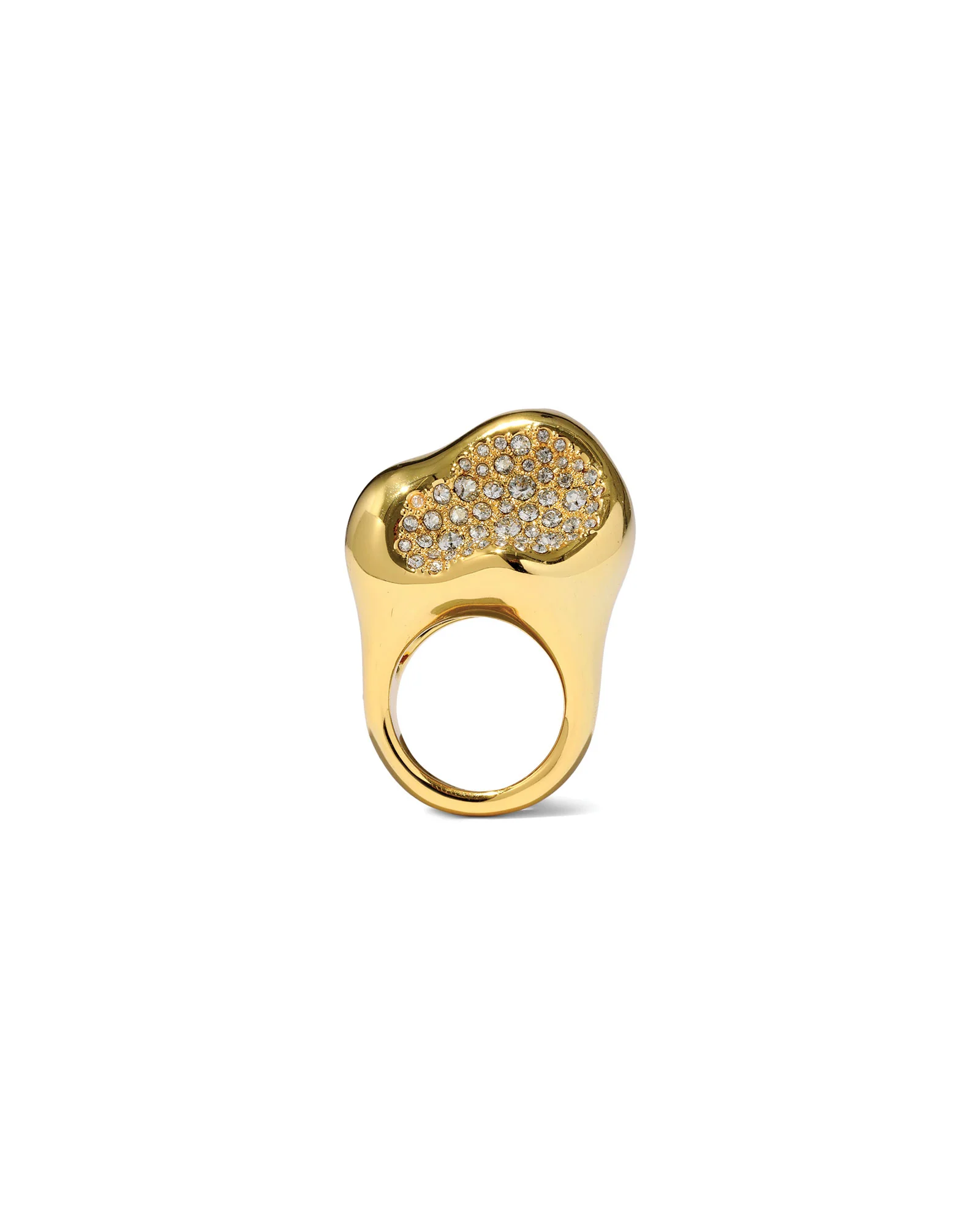 Solanales Silver Crystal Pebble Ring