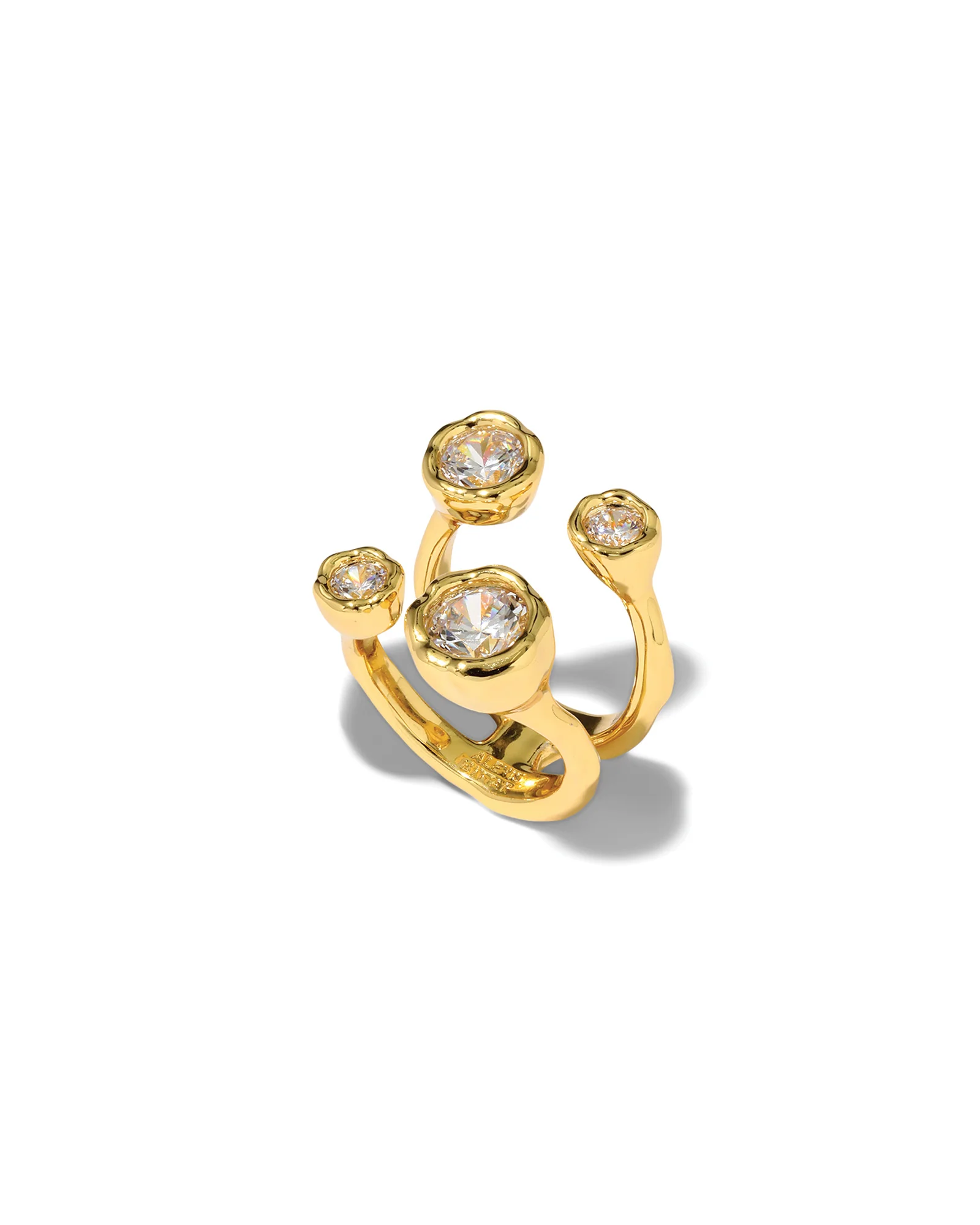 Asterales Gold Open CZ Ring