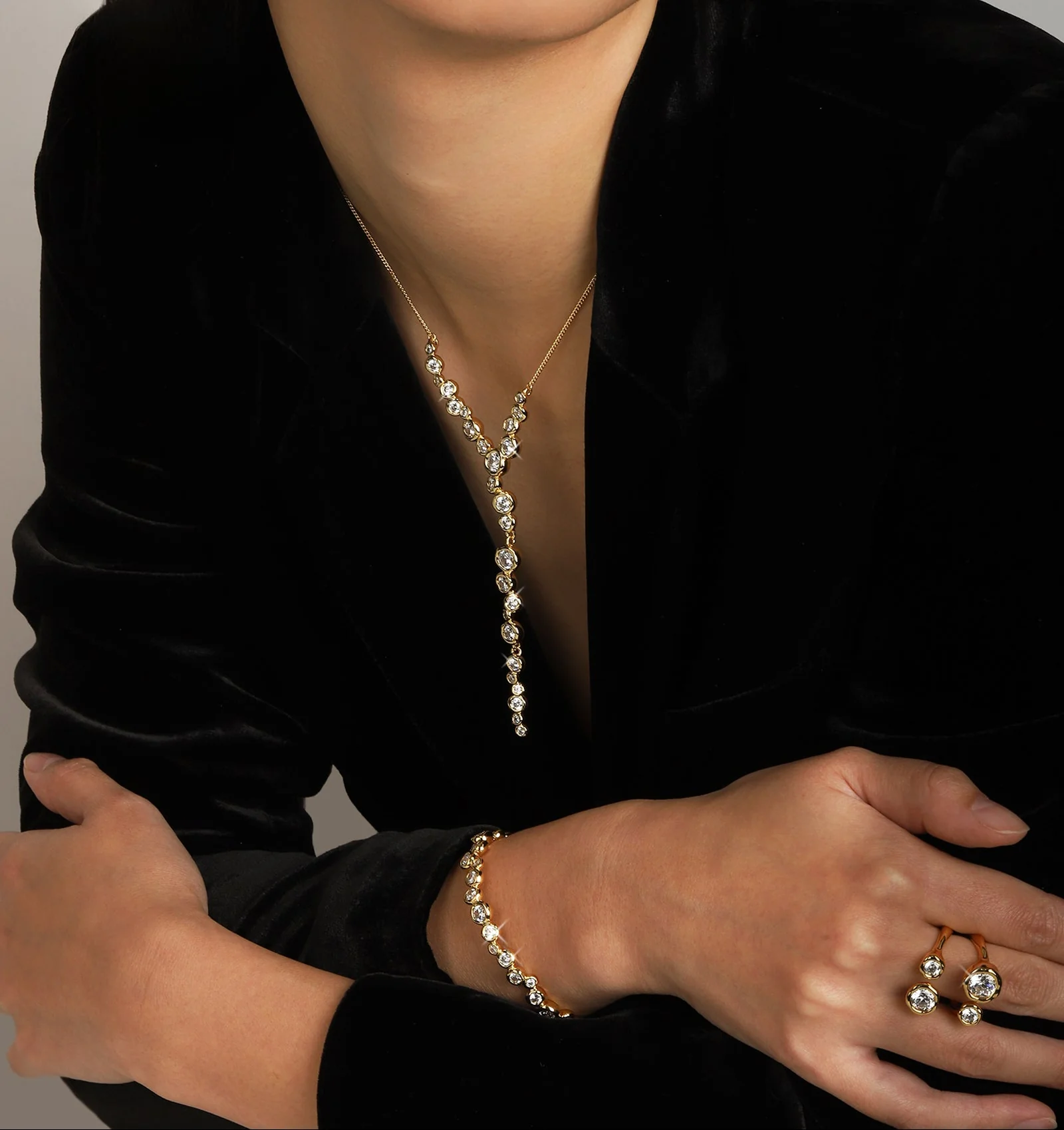 Asterales Gold Open CZ Ring - Image 4