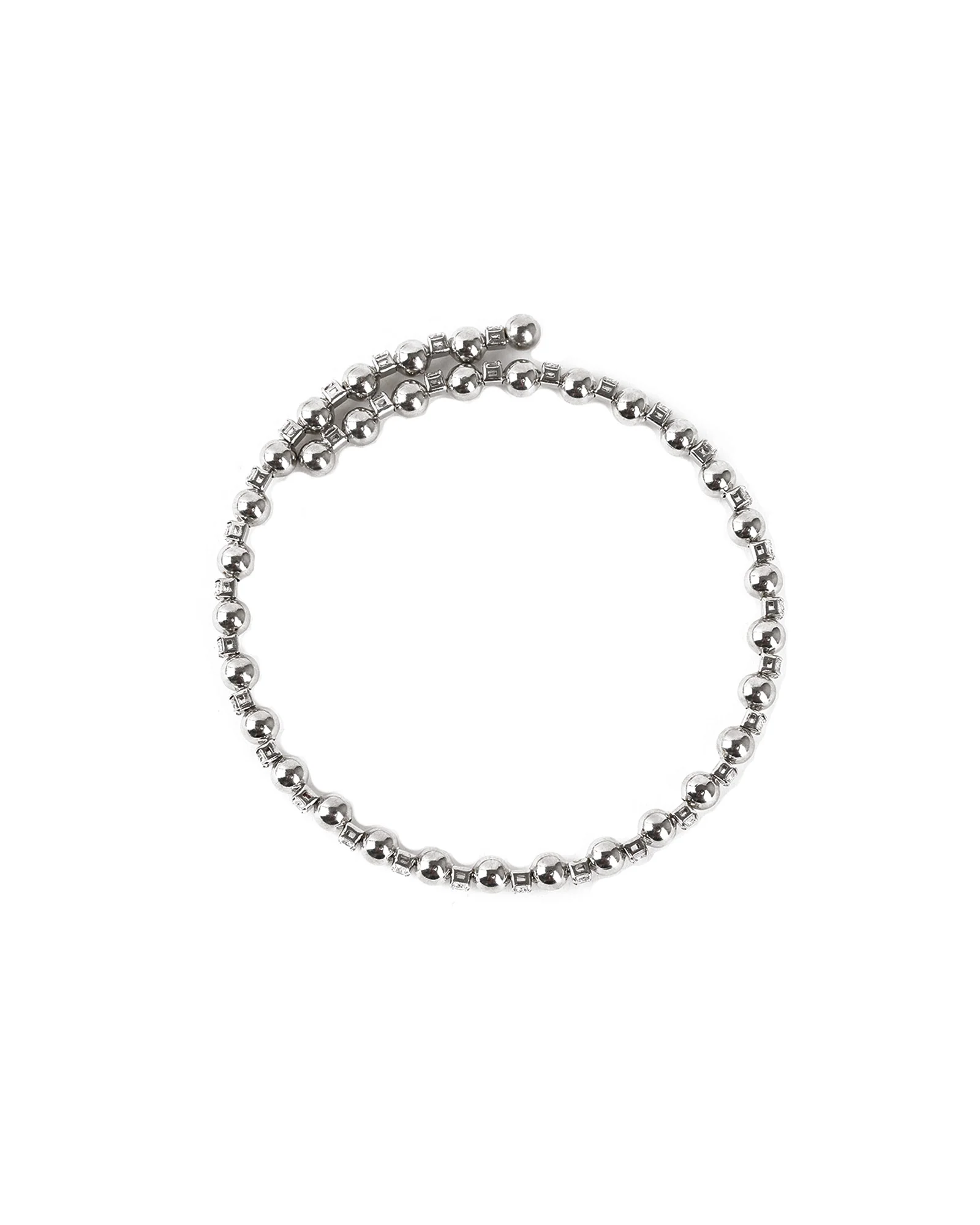 Alternating CZ Ball Coil Cuff - Image 3