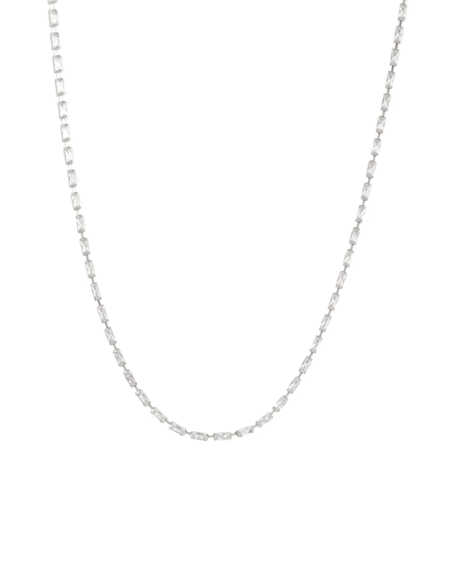 Baguette CZ Link Necklace | 3mm