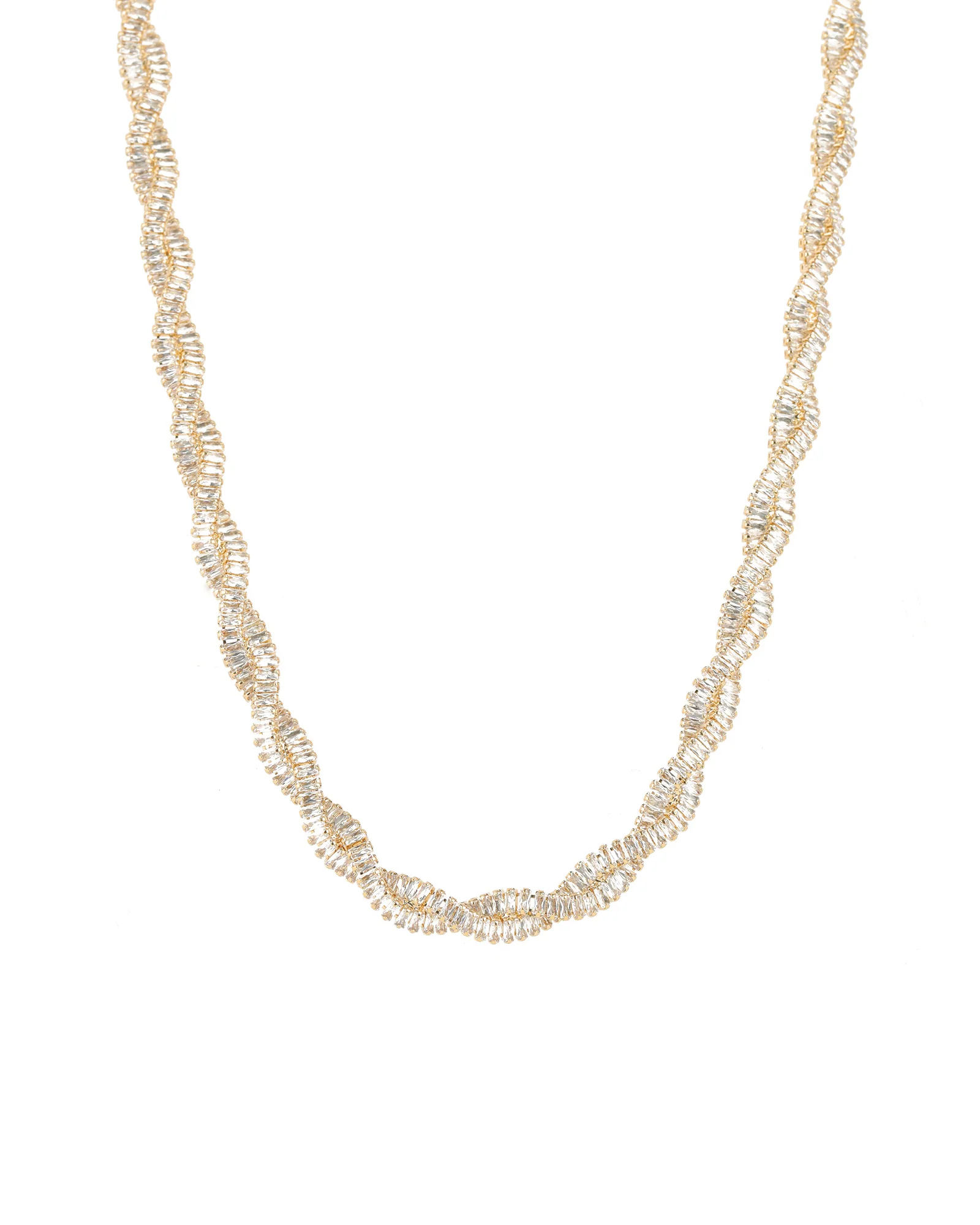 Baguette Two Row Twist Necklace