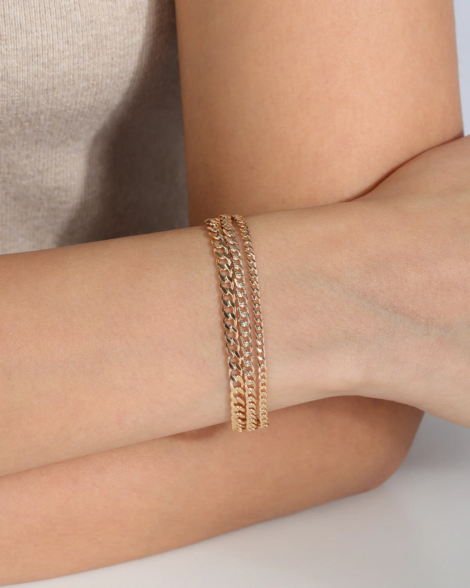 Cuban Link 3 Row Bracelet - Image 2