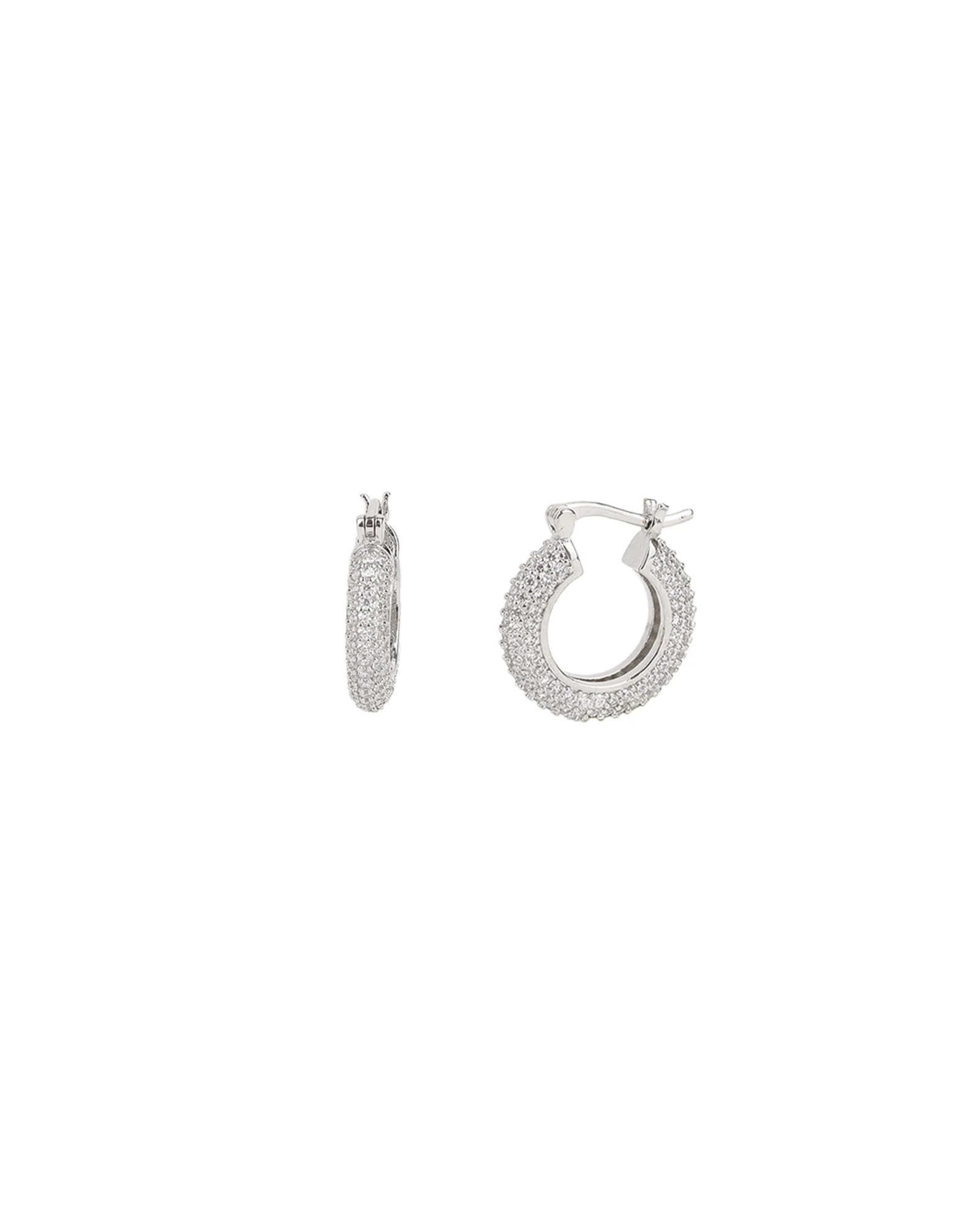 Pavé Tube Hoops | 18mm
