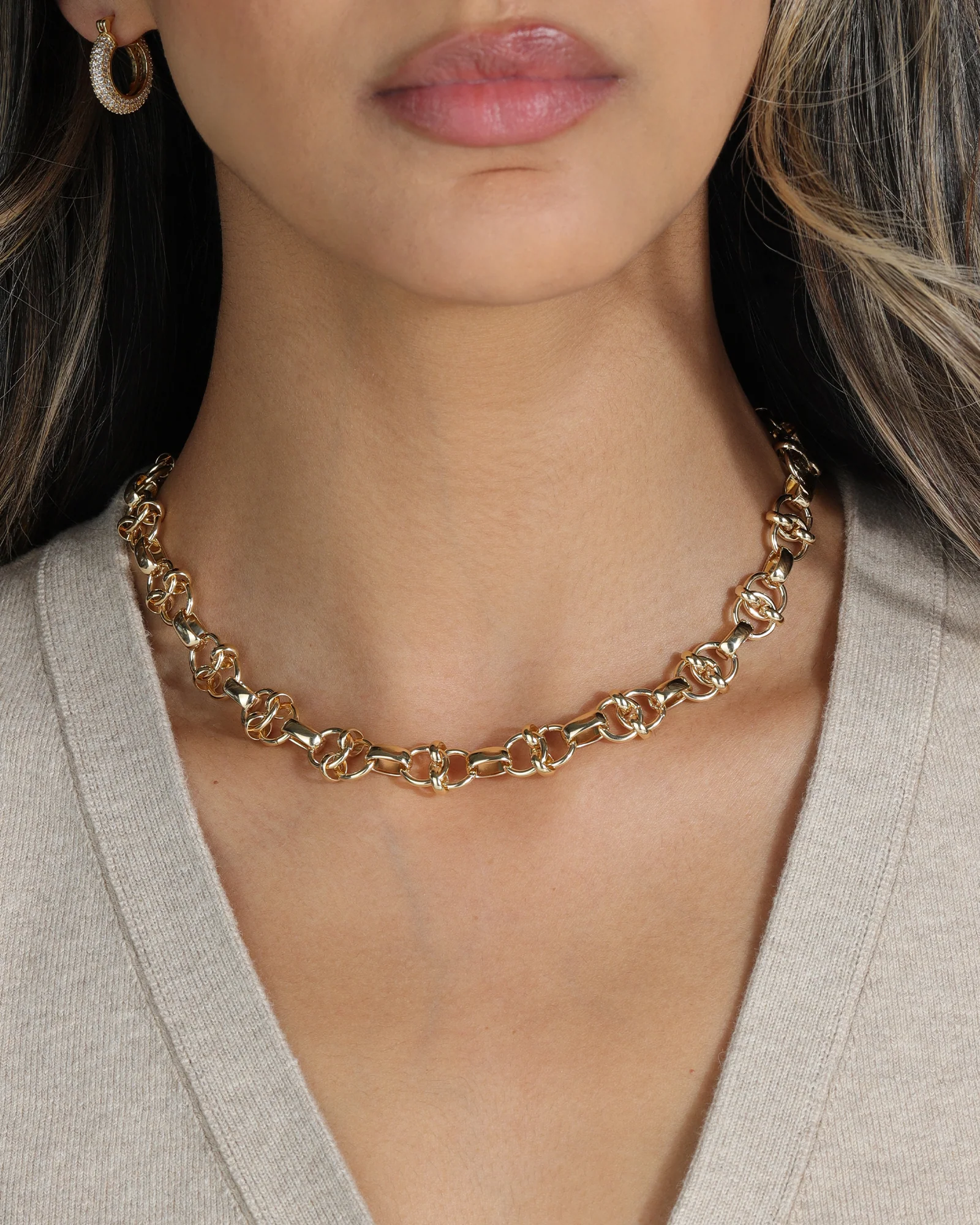 Rolo Mix Link Necklace - Image 2