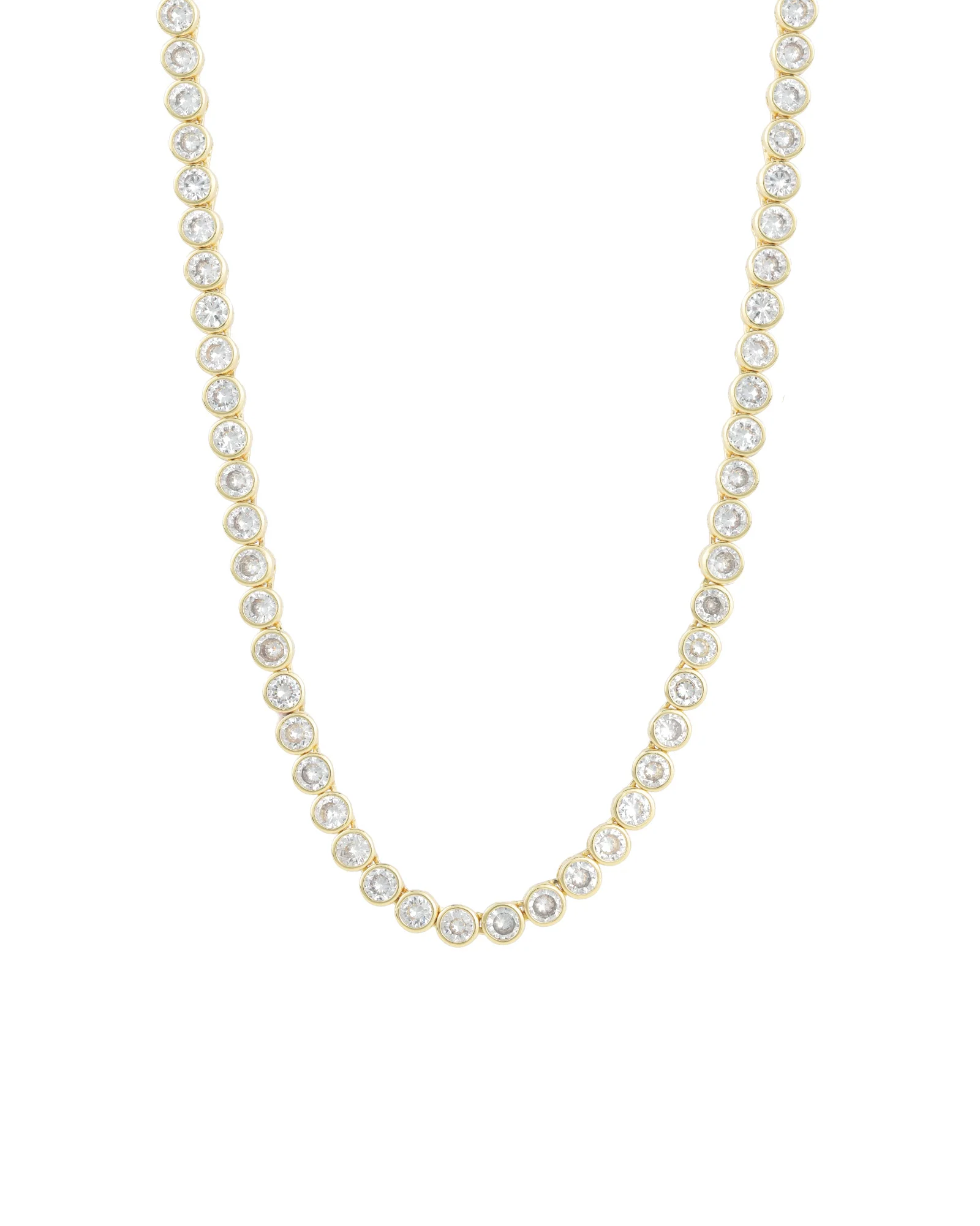Tennis Bezel CZ Necklace | 4mm