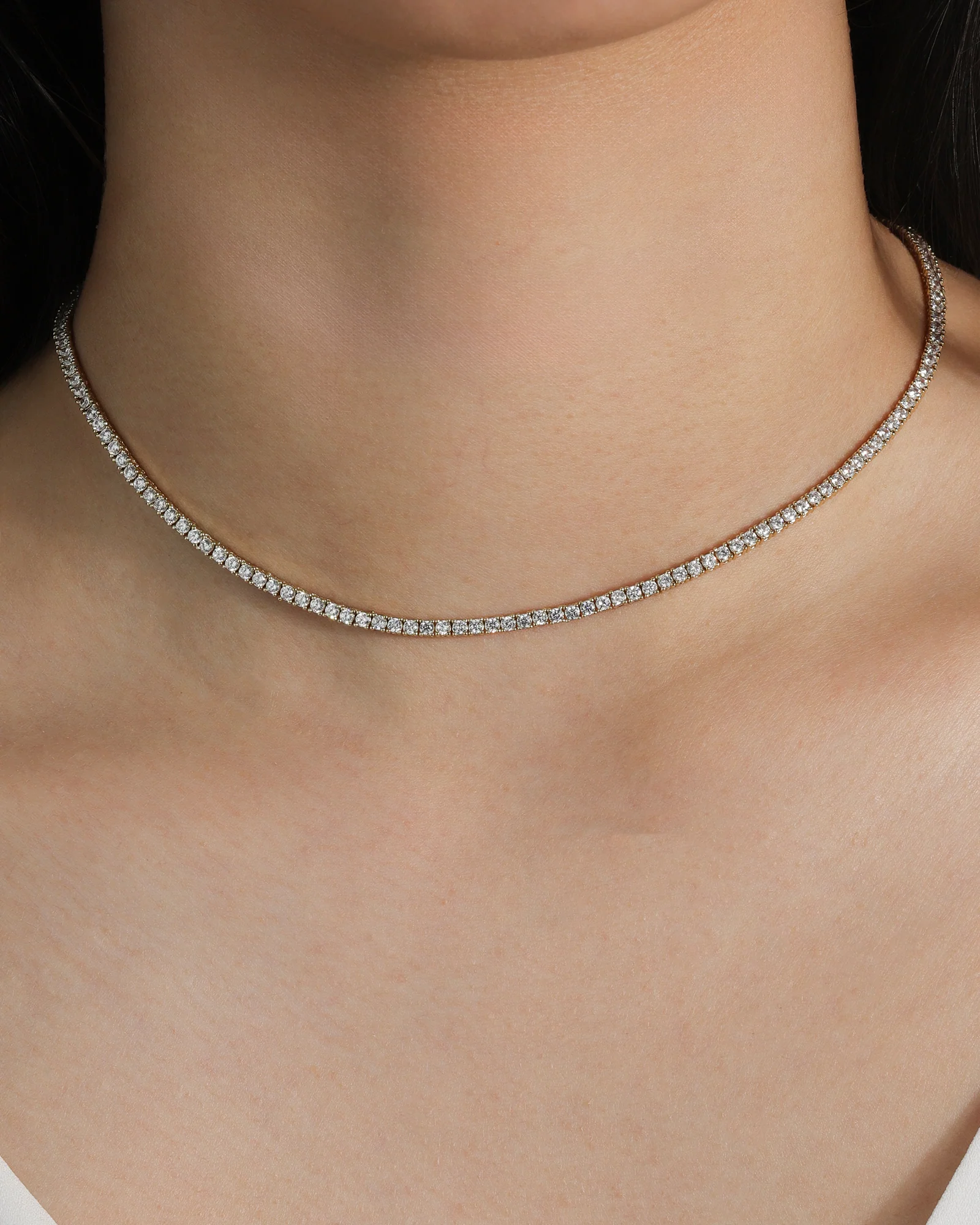 Tennis CZ Necklace | 3mm - Image 2