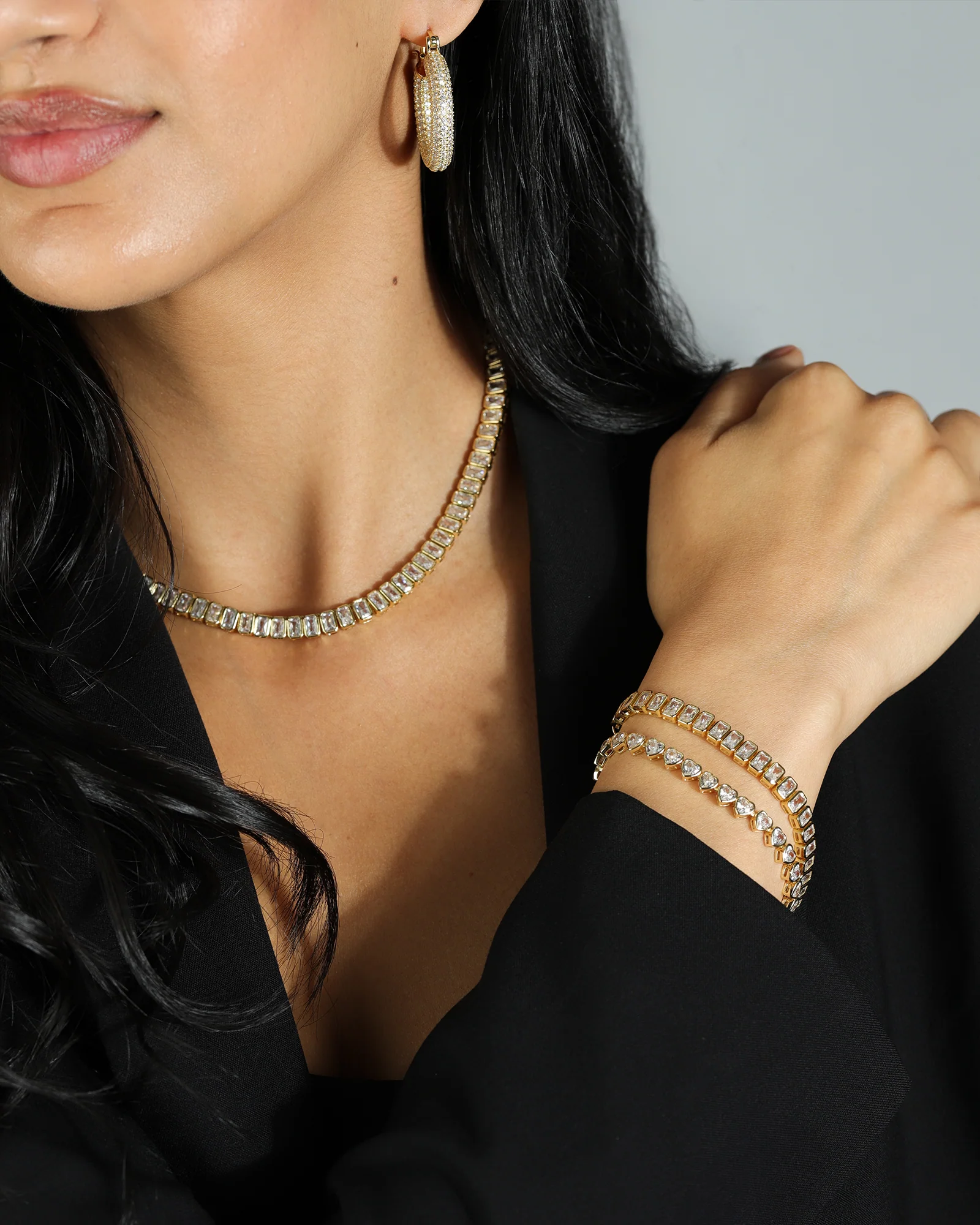 Tennis Rectangle CZ Necklace - Image 3