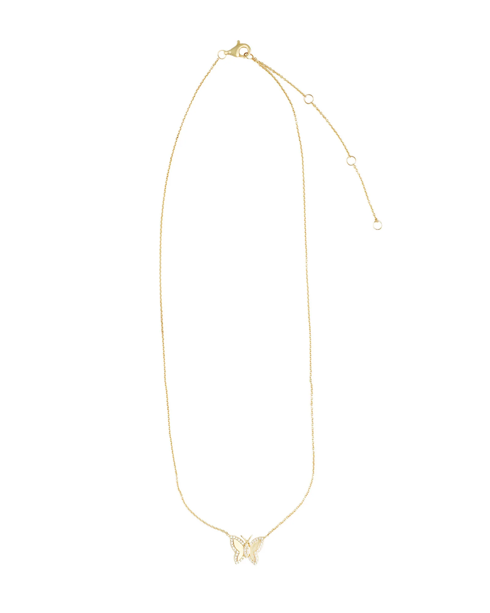 Pavé Outline Butterfly Necklace - Image 3