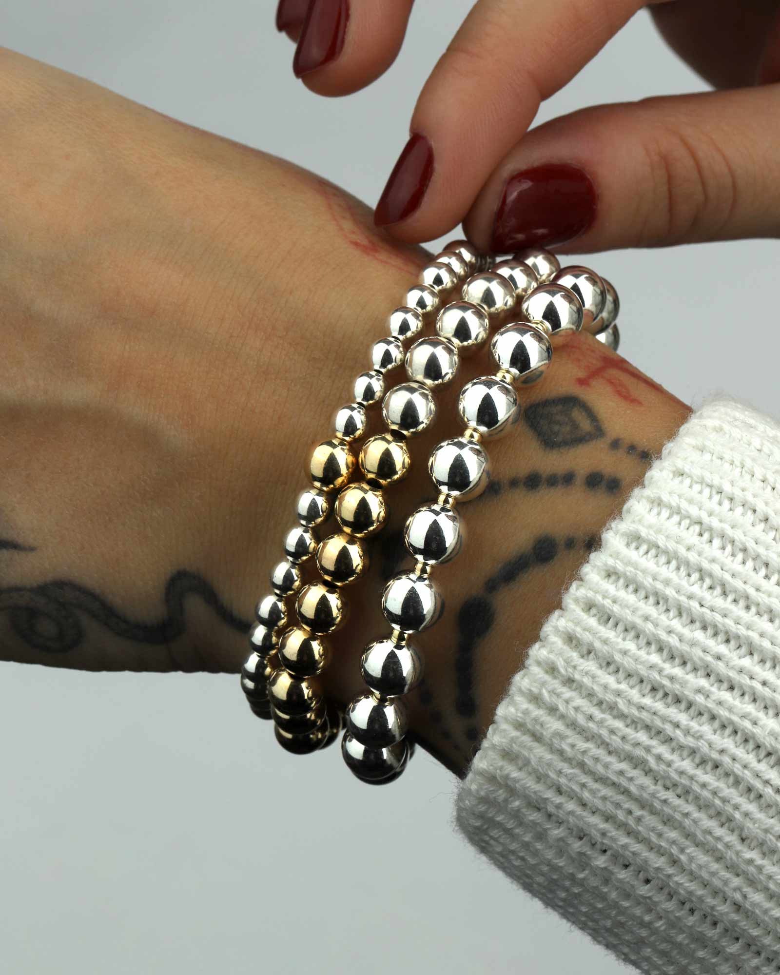 Two Tone Beaded Bracelet | 2.5-8mm - Image 2