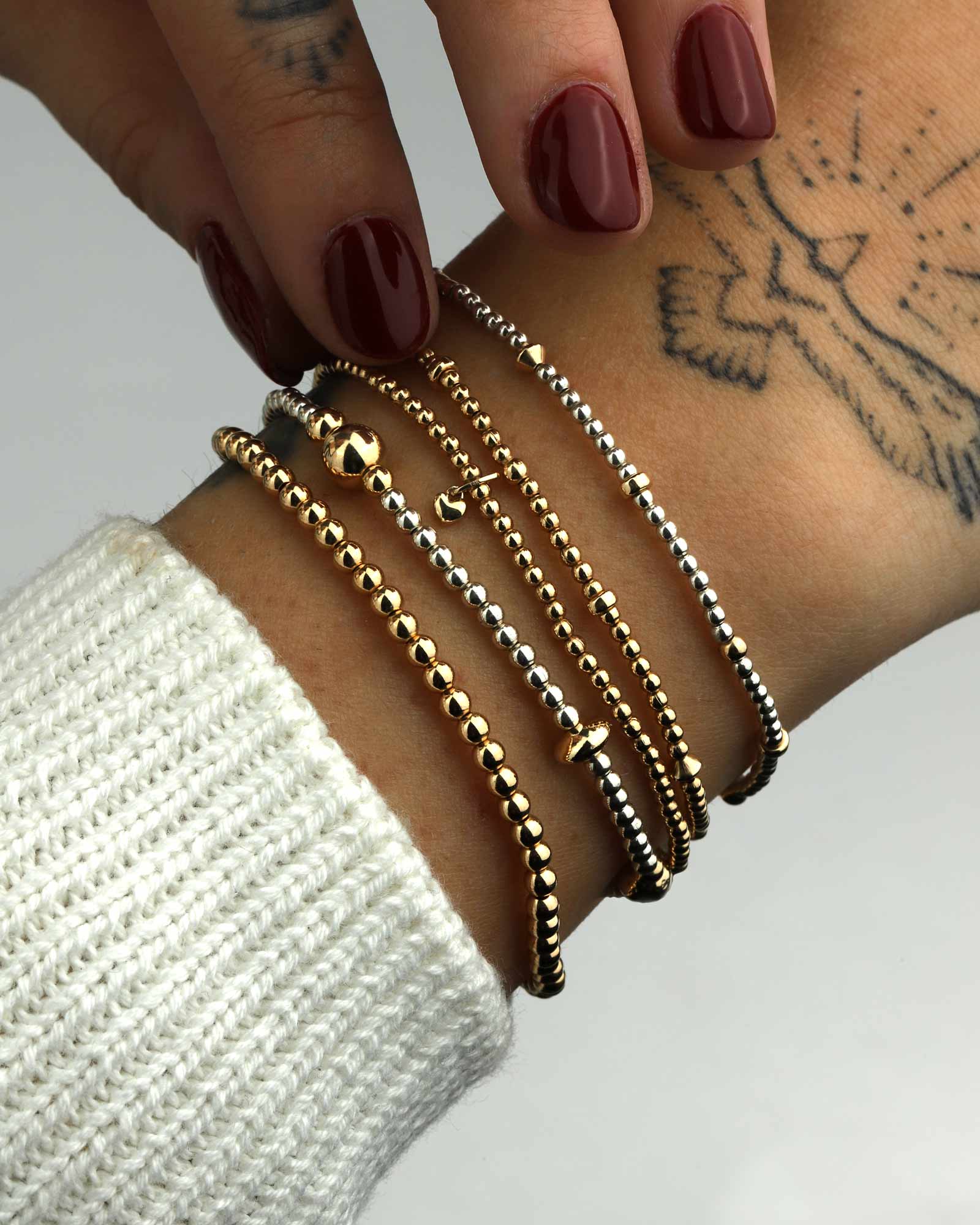 Two Tone Mixed Beaded Bracelet | 2.5mm - Image 4