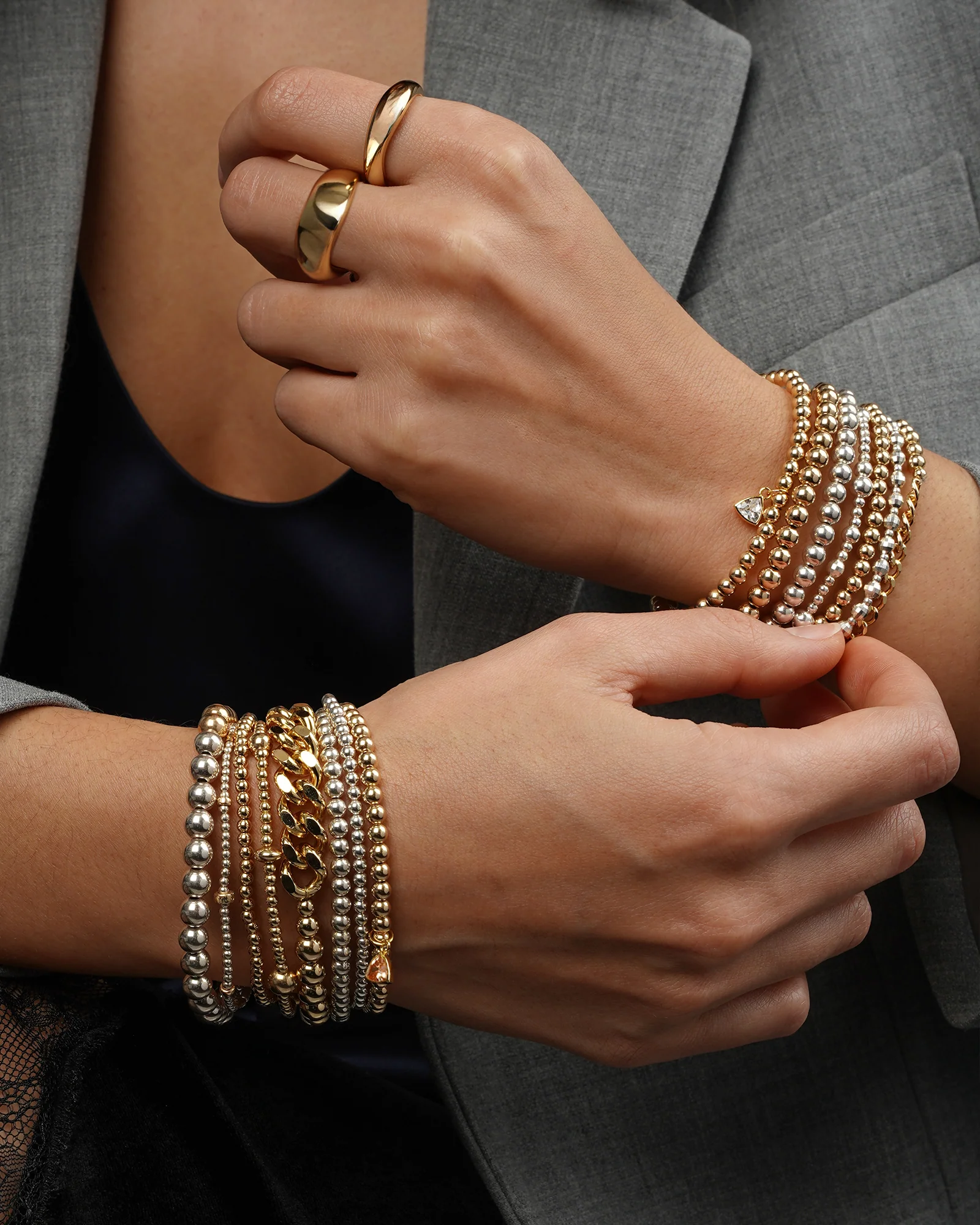 Beaded & Chain Bracelet | 6mm - Image 2