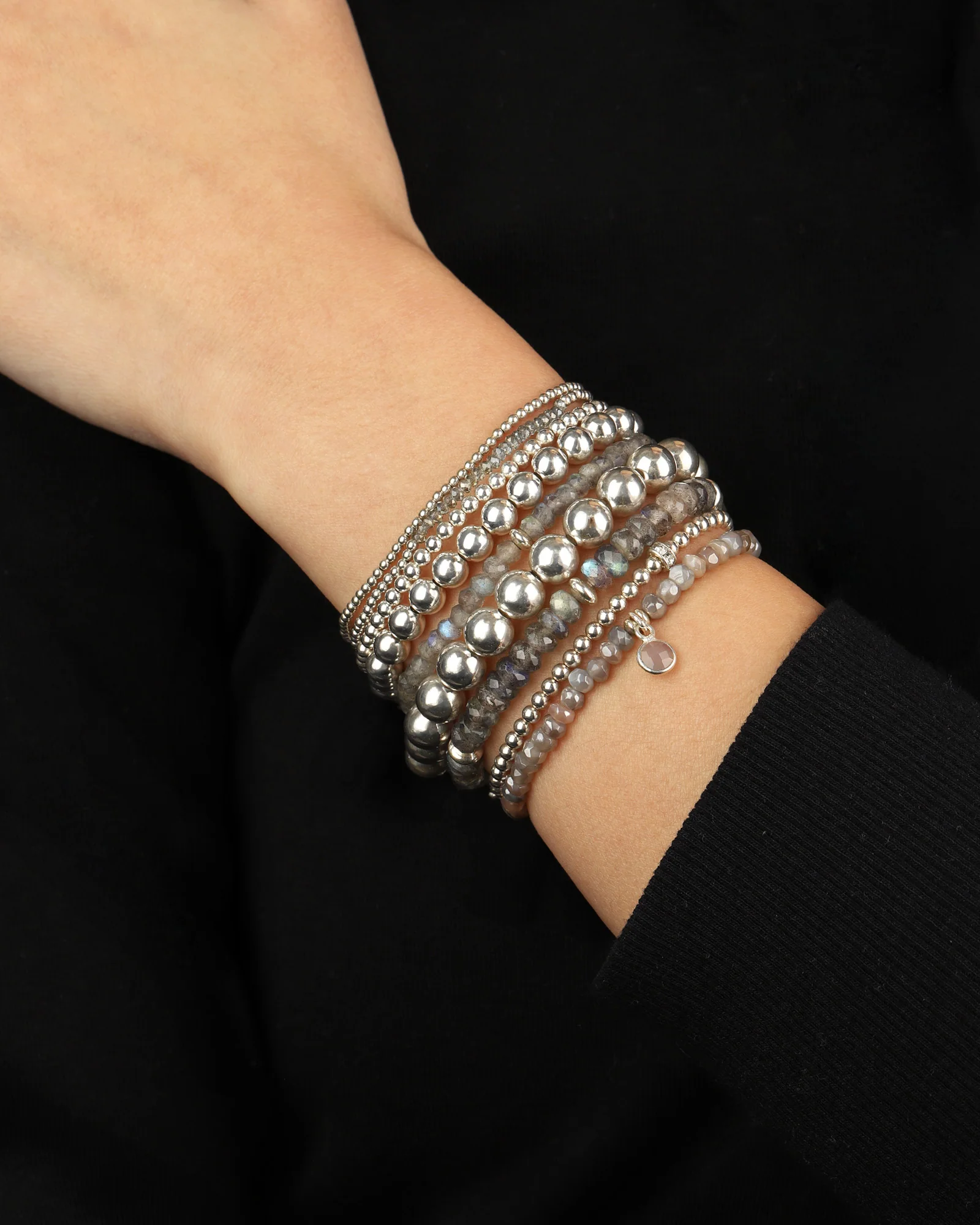 Beaded CZ Rondelle Bracelet | 3mm - Image 2