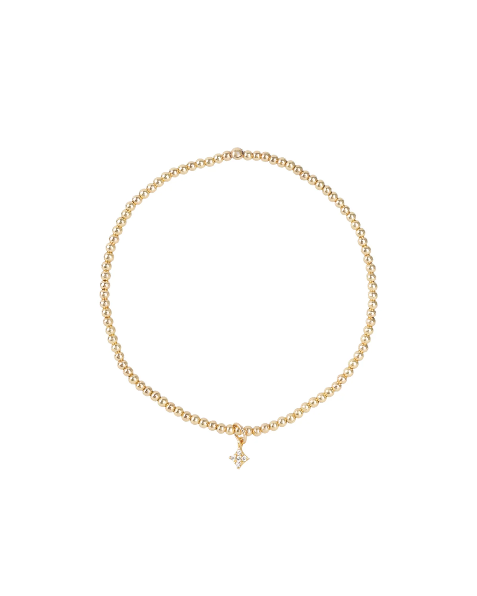 Beaded CZ Star Bracelet | 2mm
