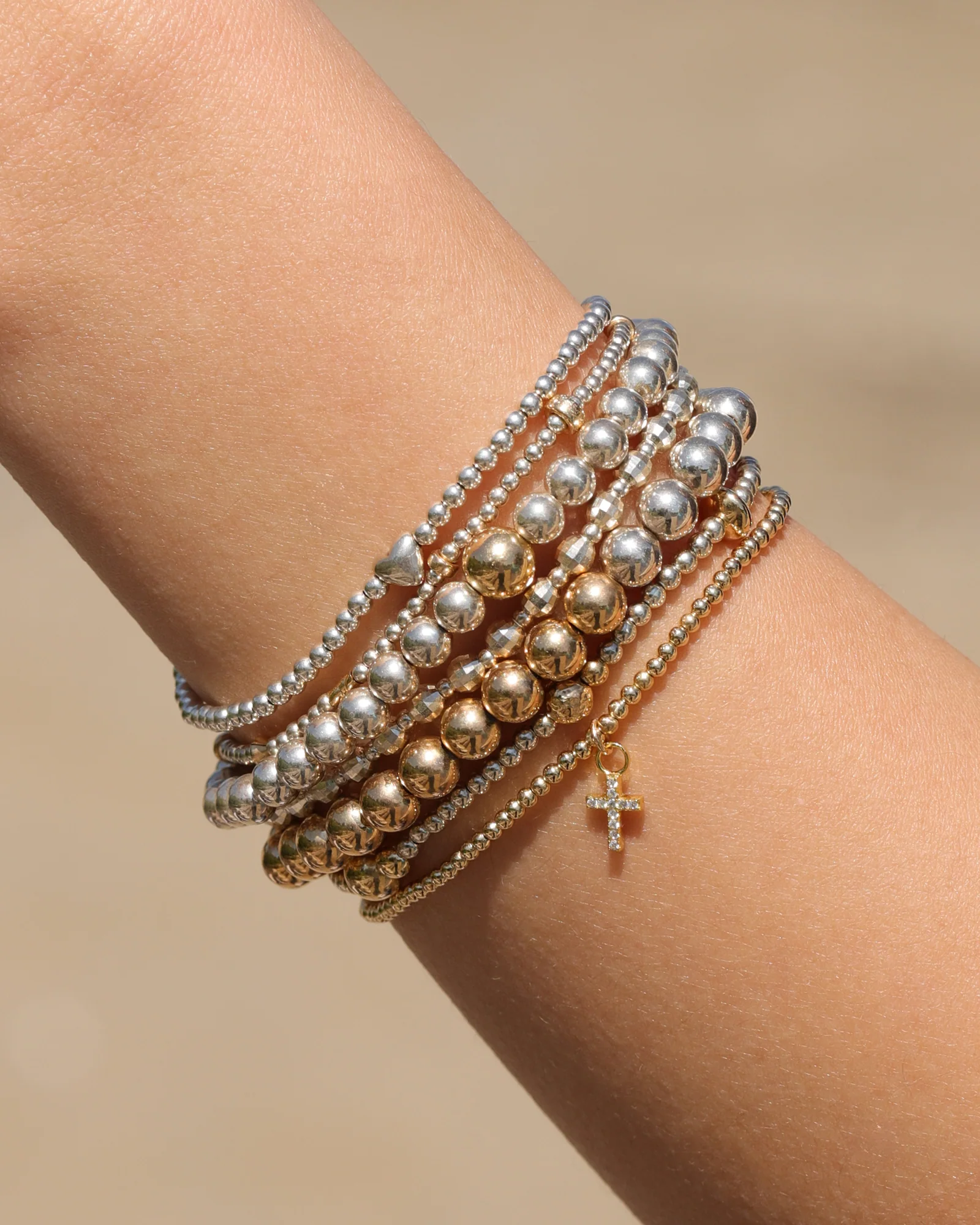 Beaded Heart Bracelet | 2.5mm - Image 2