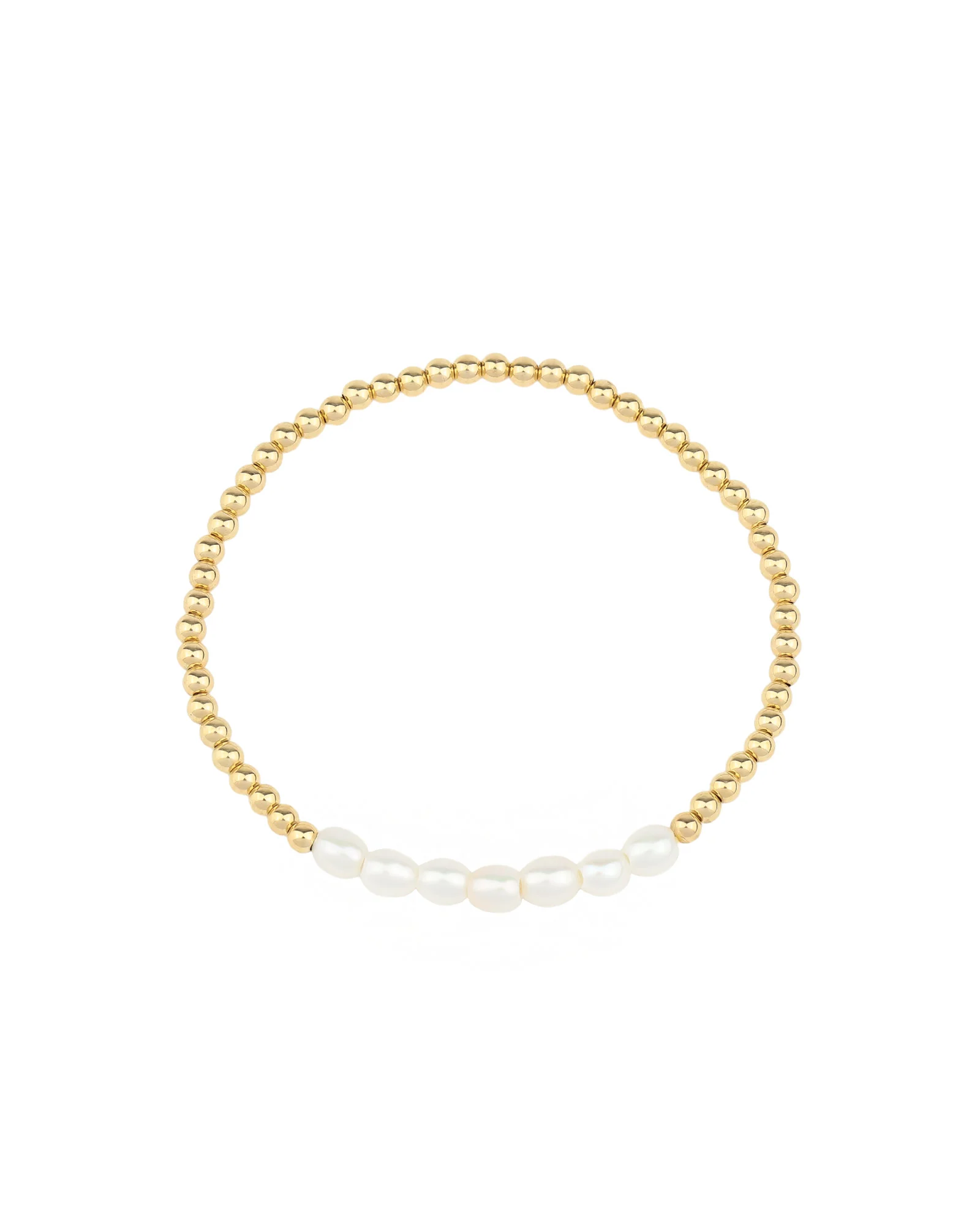 Beaded Oval Pearl Bracelet | 3mm
